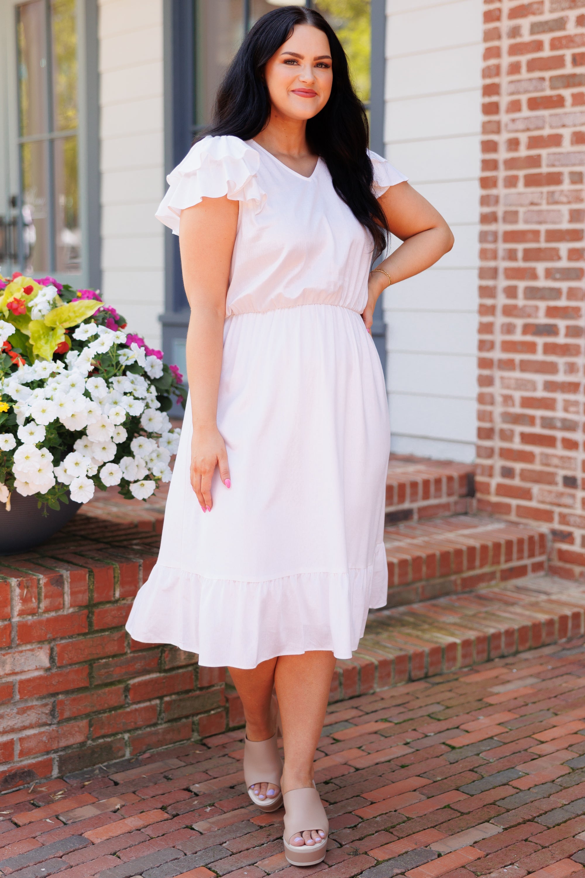 Jumping On Clouds Dress, White