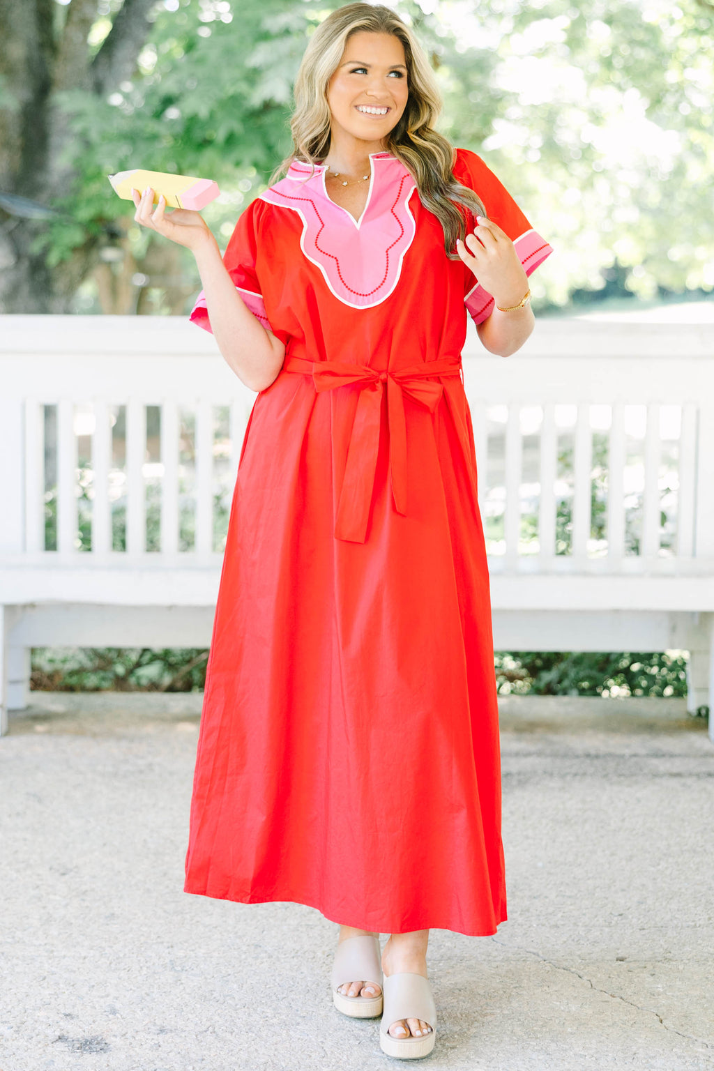 Just Breathe Dress, Red