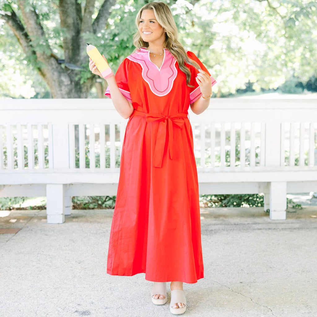 Just Breathe Dress, Red