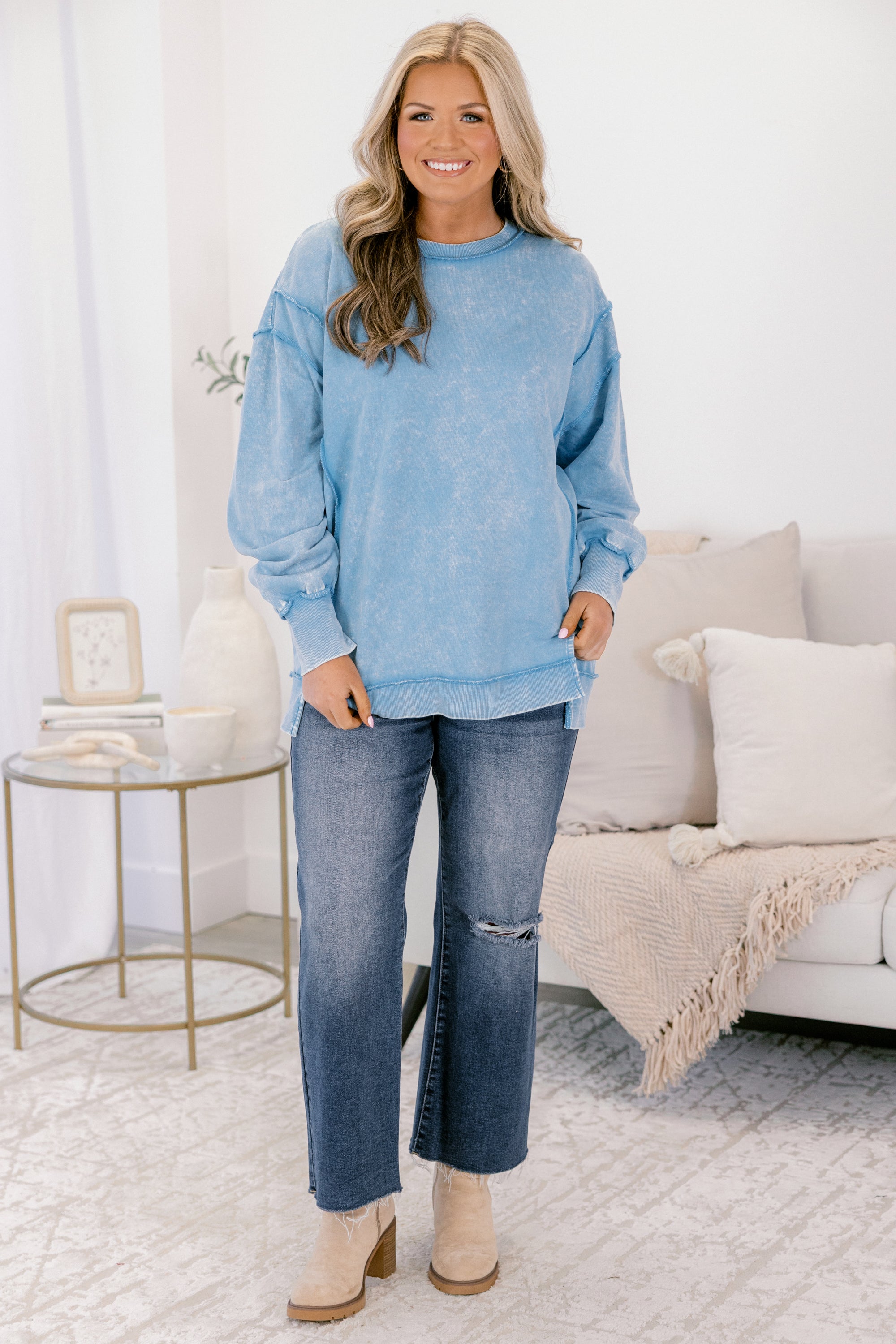 Just For Fun Sweatshirt, Deep Sky