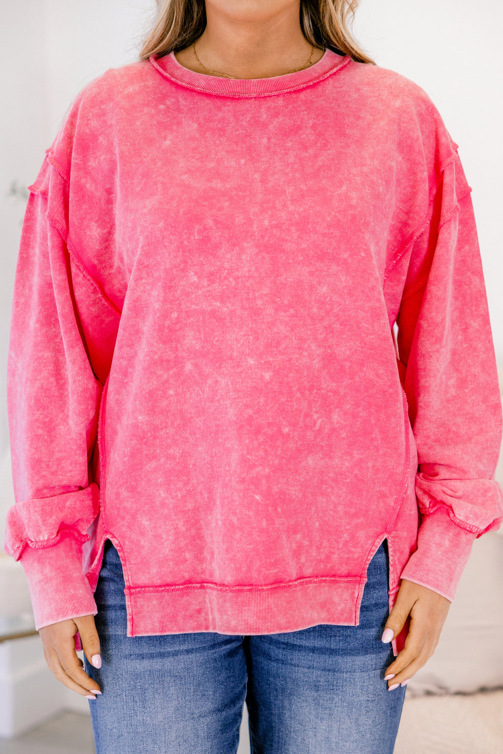 Just For Fun Sweatshirt, Fuchsia