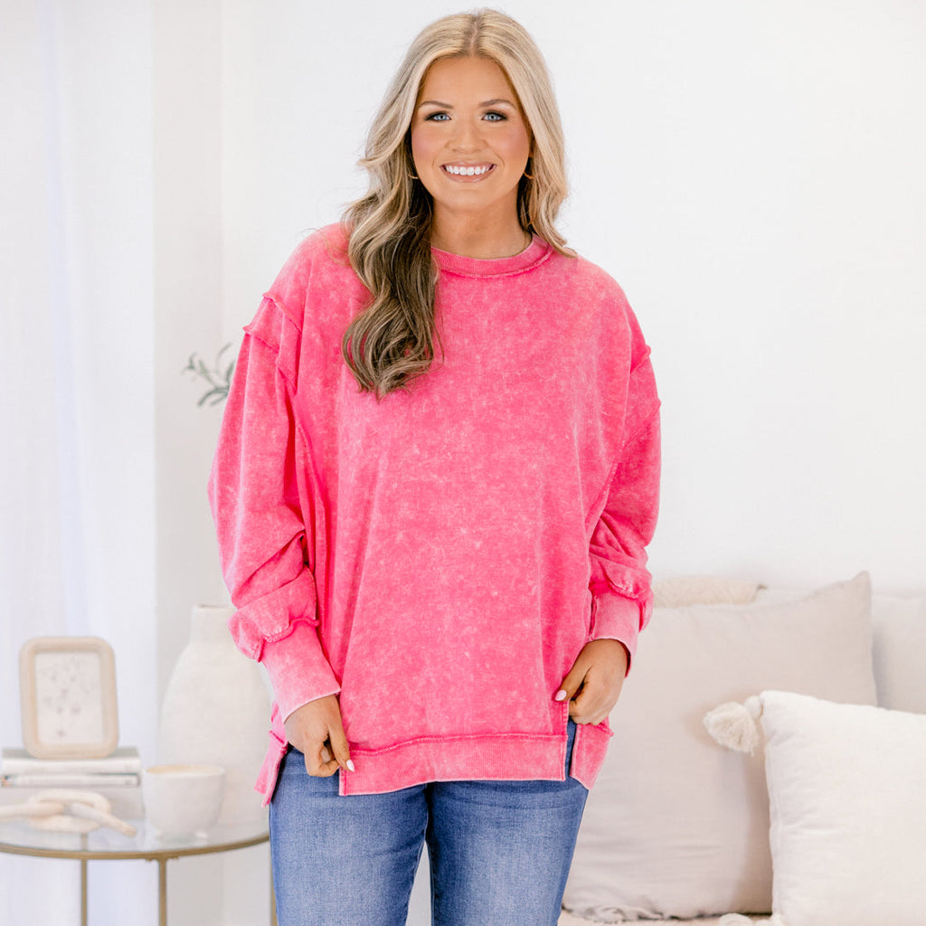 Just For Fun Sweatshirt, Fuchsia