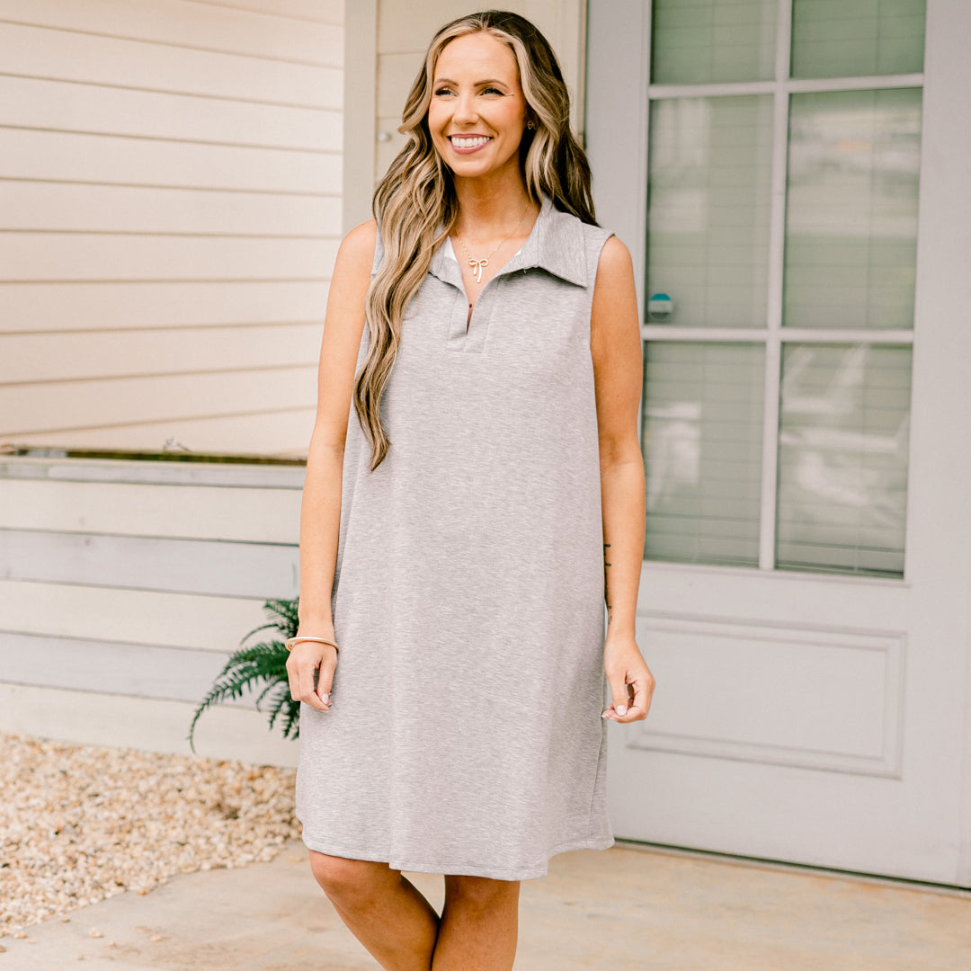 Just Go With It Dress, Heather Grey