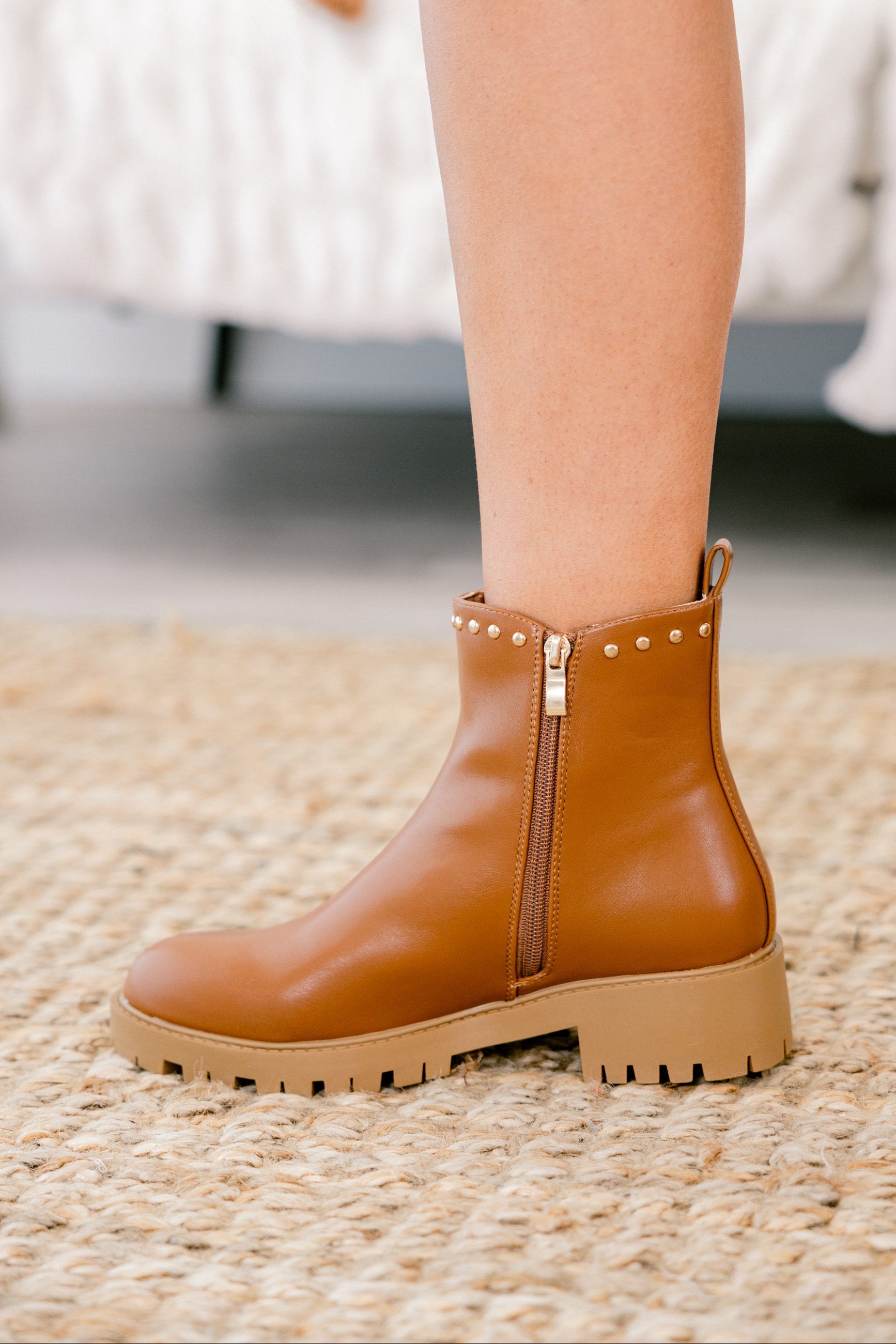 Just Like Us Booties, Camel
