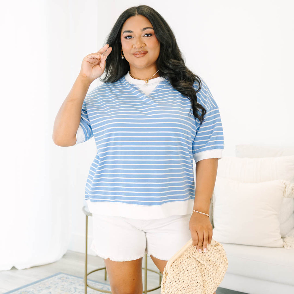 Just Relaxed Top, Cornflower