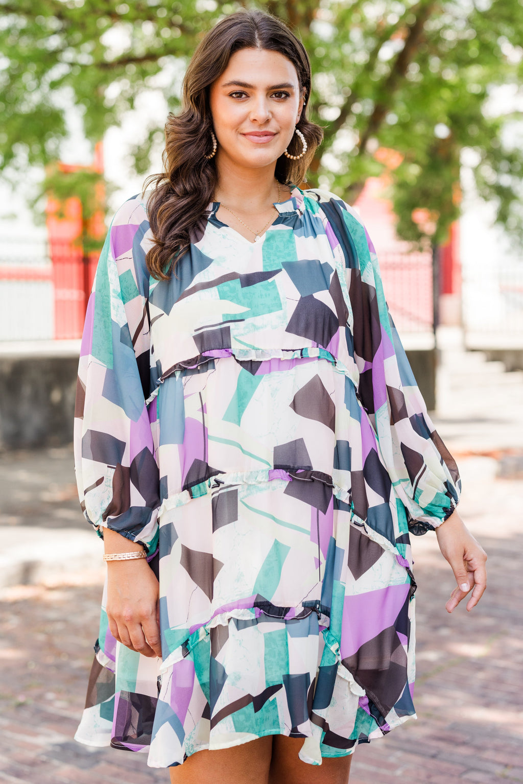 Keep An Eye Out Dress, Purple Multi
