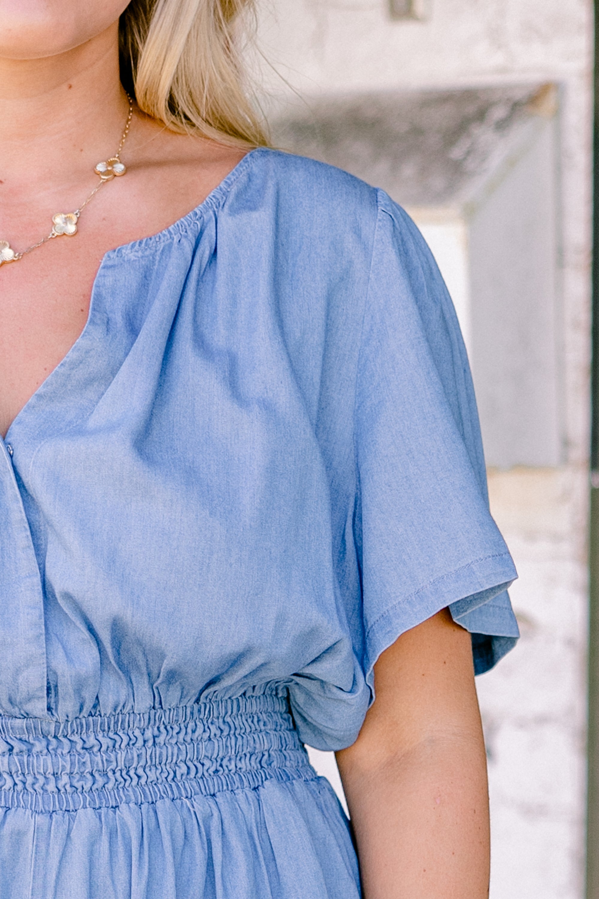 Keep It To Yourself Romper, Denim