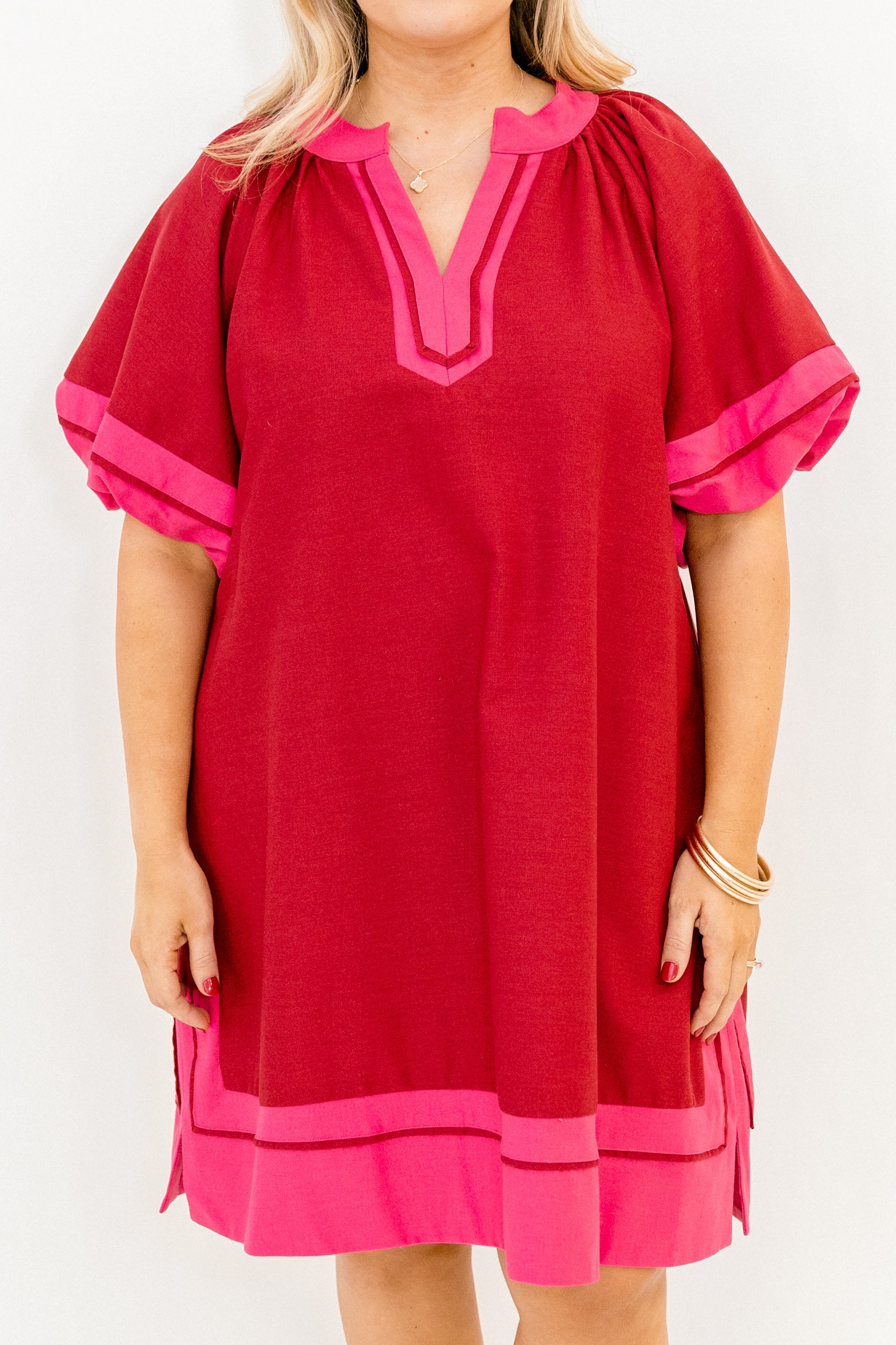 Keep Me Company Dress, Burgundy