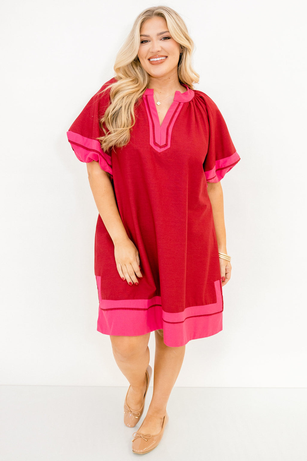 Keep Me Company Dress, Burgundy