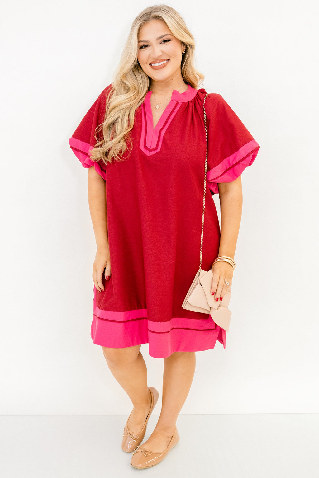 Keep Me Company Dress, Burgundy