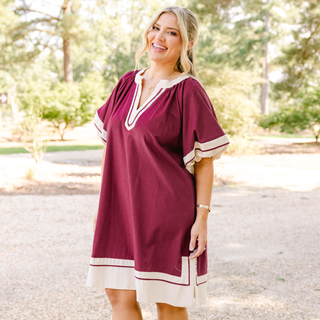 Keep Me Company Dress, Plum