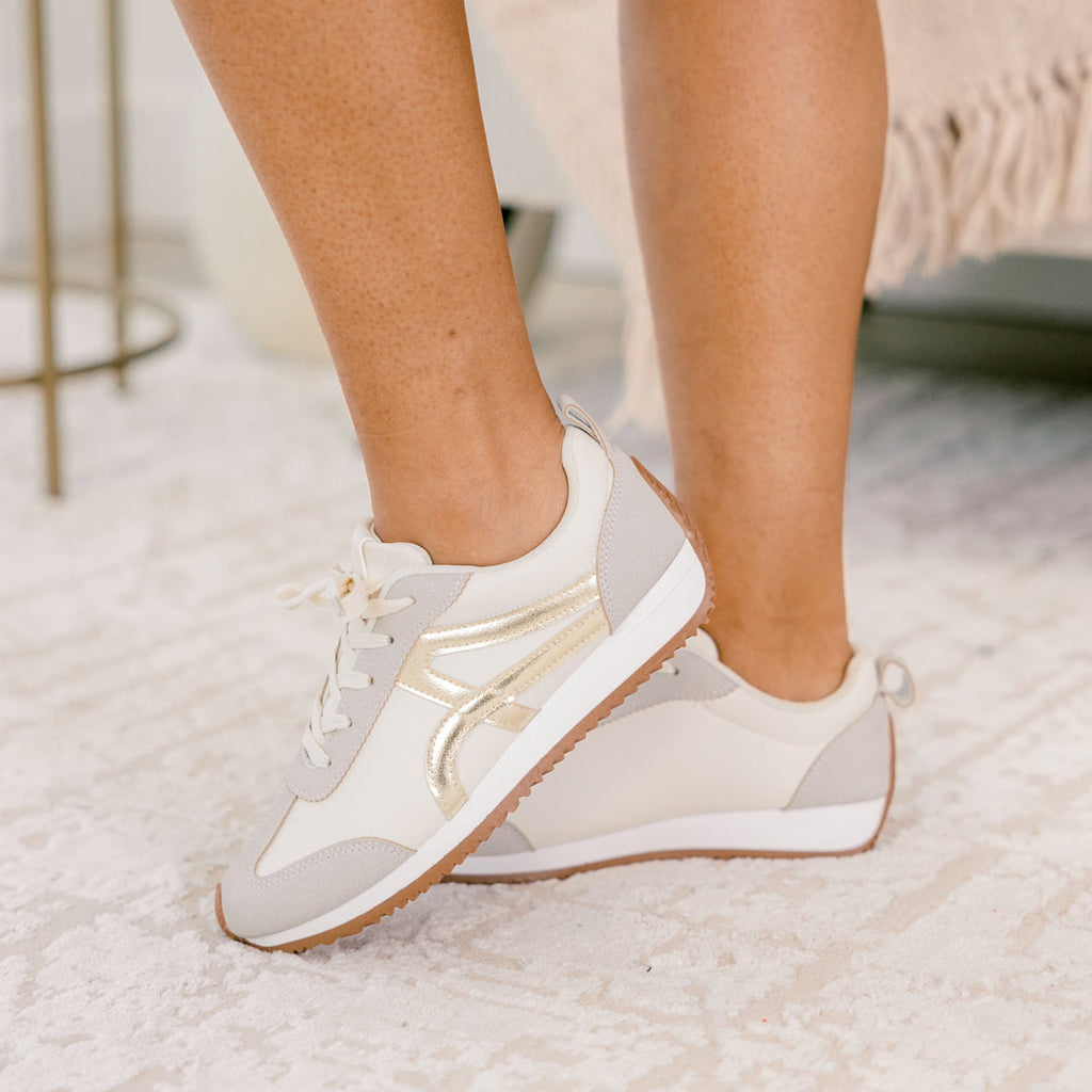 Keep Walking Sneakers, Gold