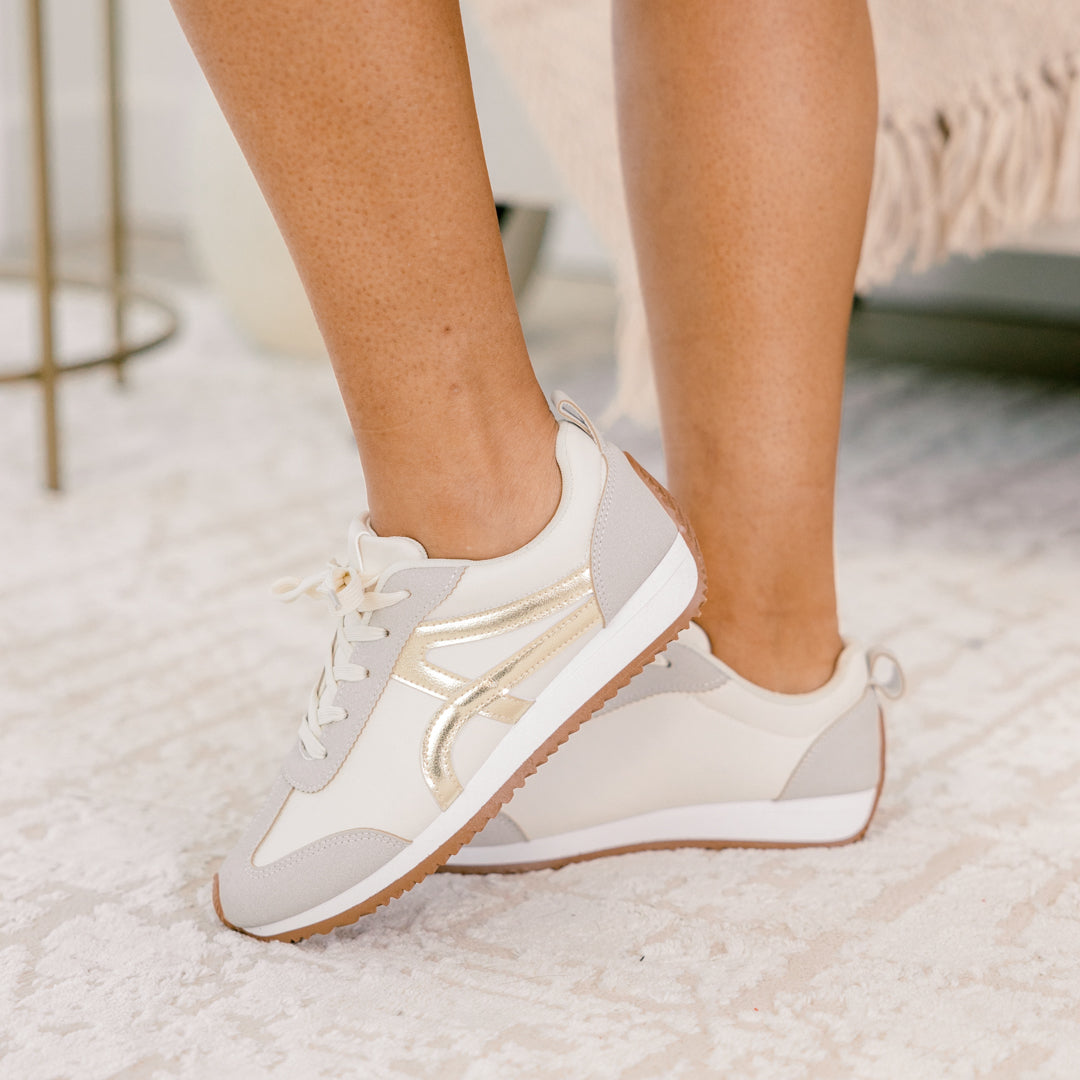 Keep Walking Sneakers, Gold