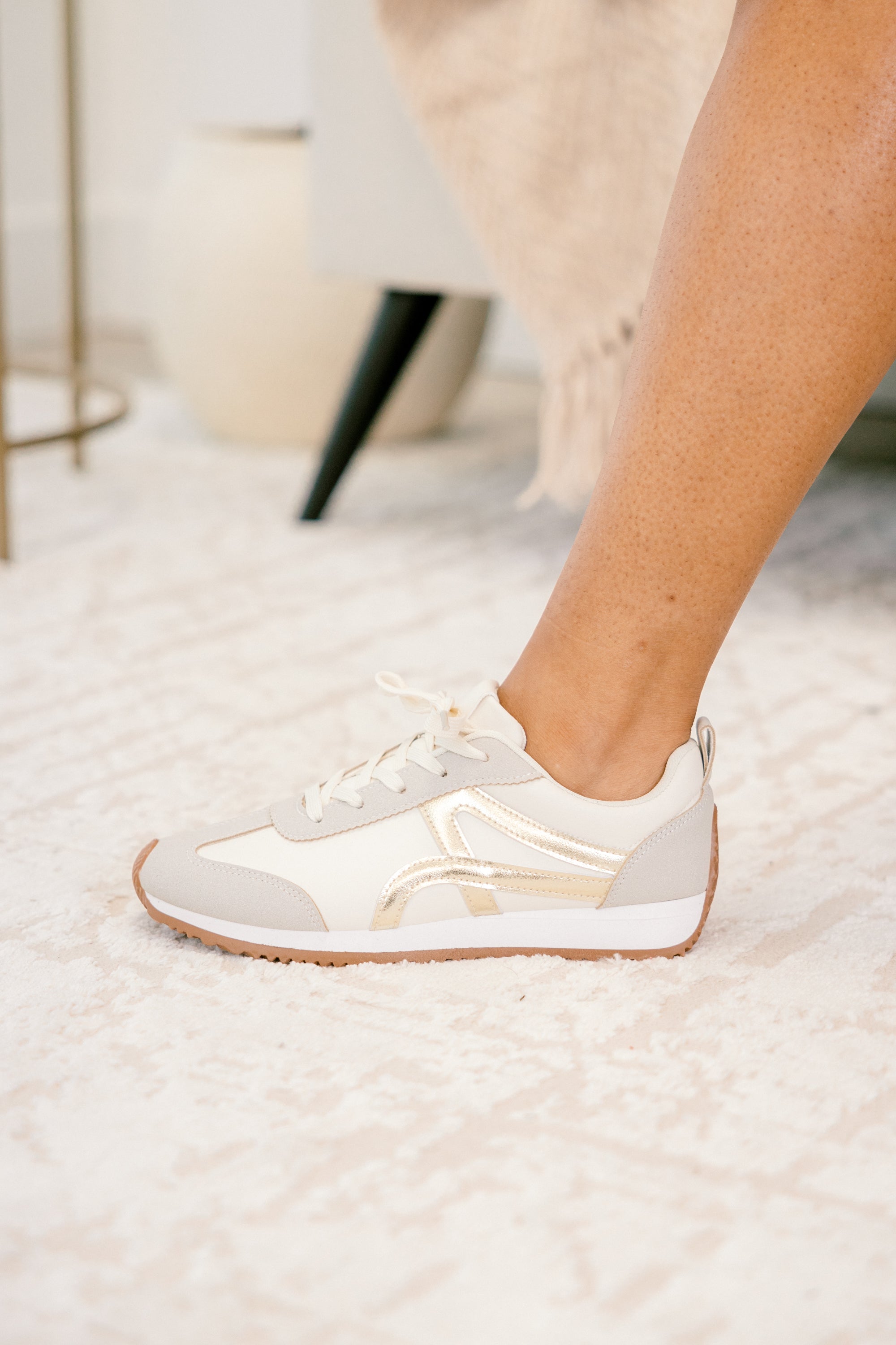 Keep Walking Sneakers, Gold