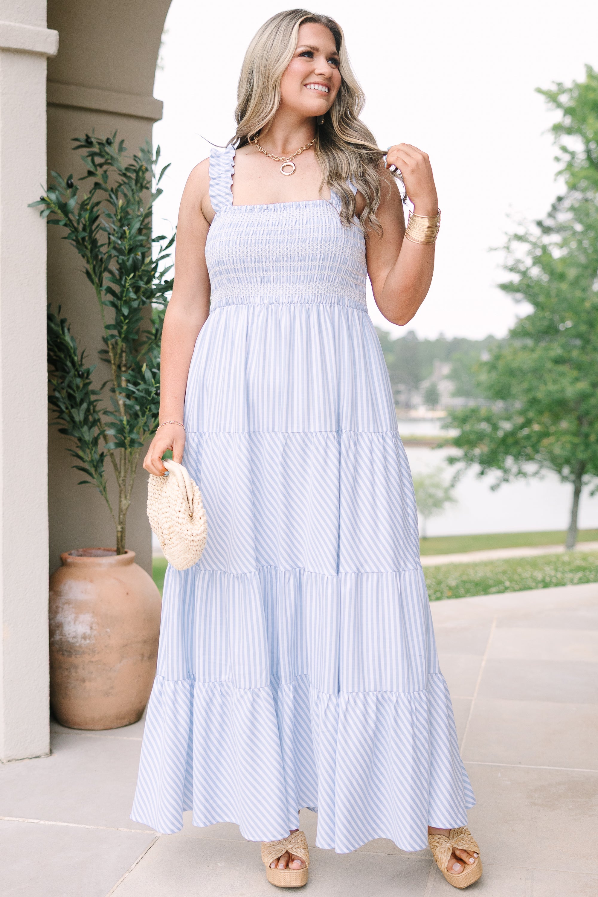 Keep Your Spirits Up Dress, Blue