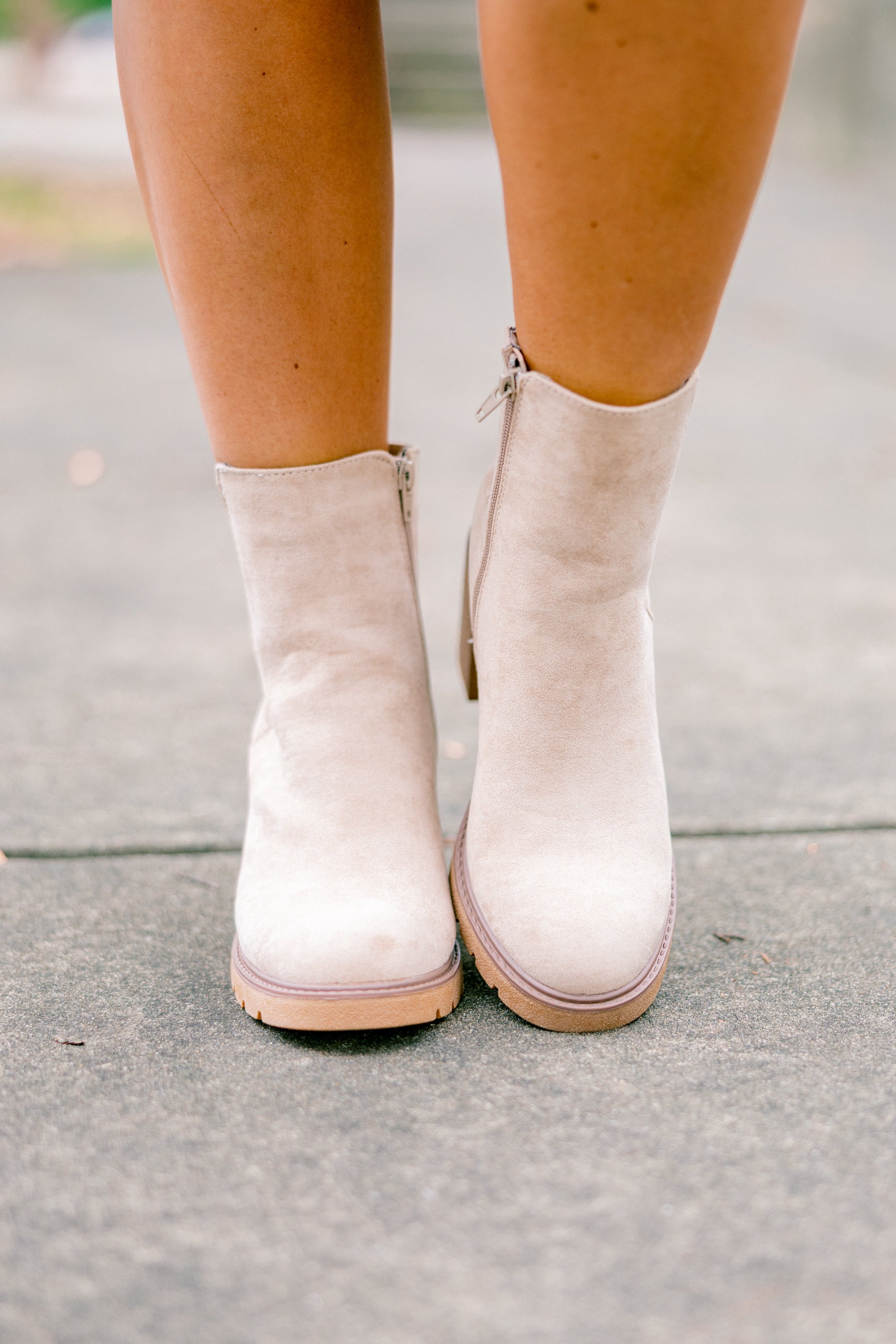 Keep 'Em Close Booties, Sand