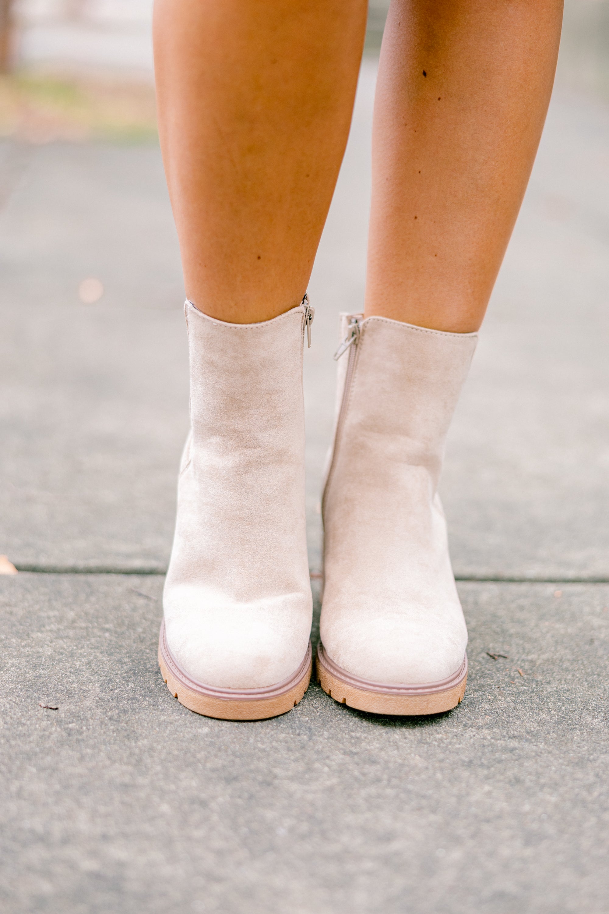 Keep 'Em Close Booties, Sand