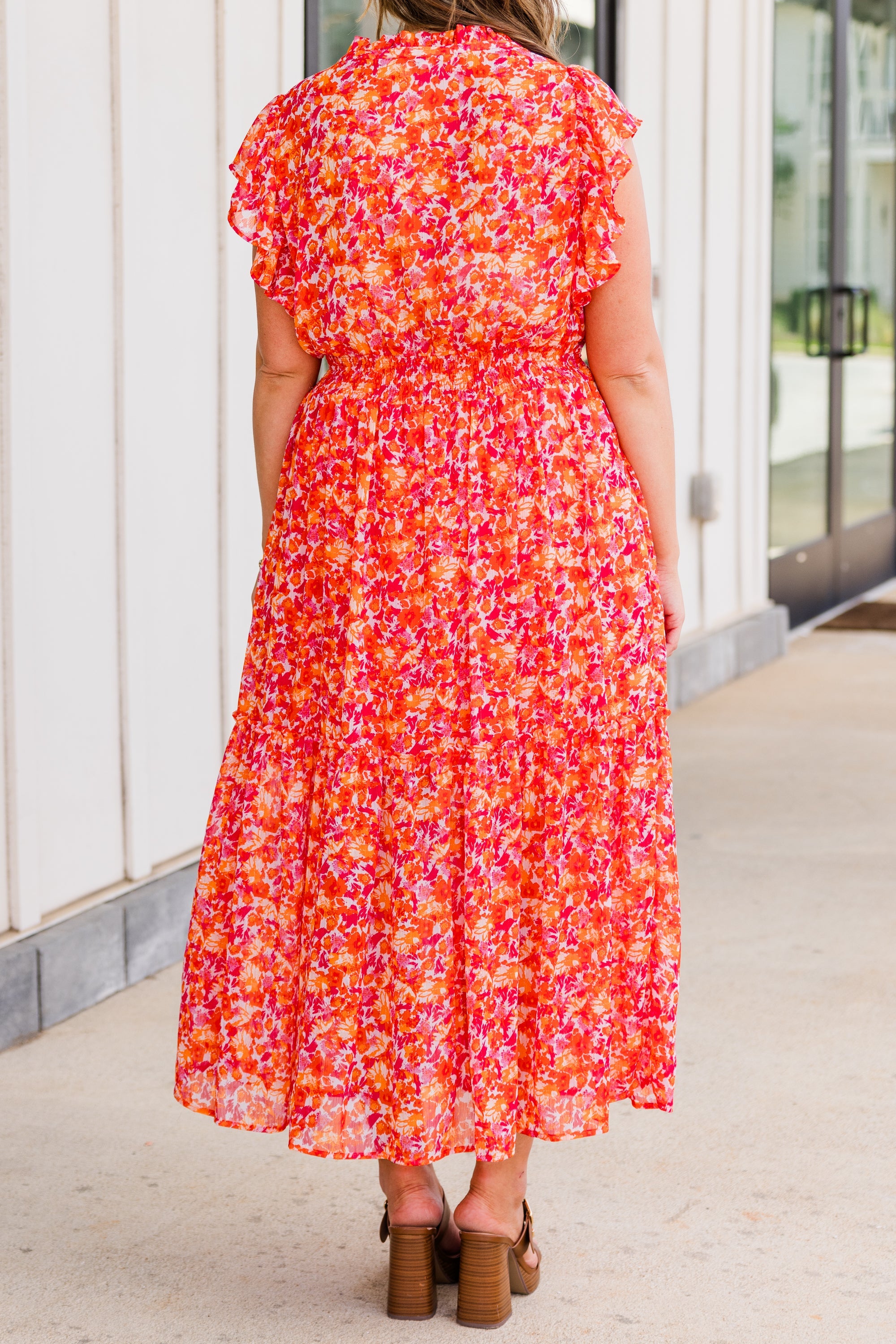 Keep 'Em Guessing Dress, Tangerine