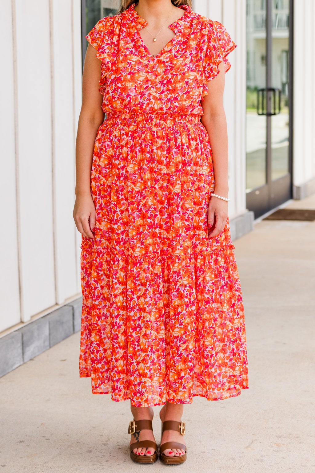 Keep 'Em Guessing Dress, Tangerine