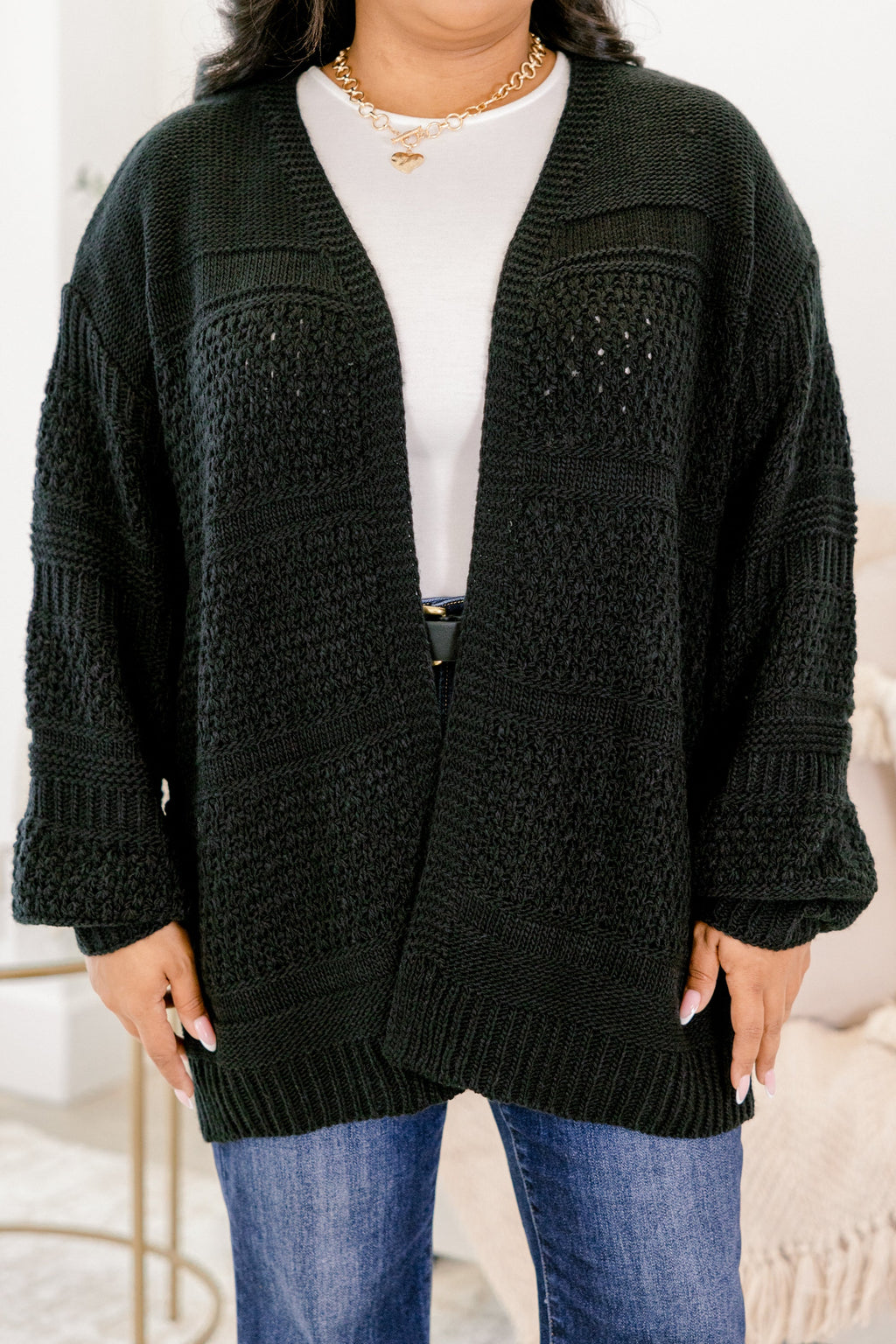 Keepin' Cozy Cardigan, Black