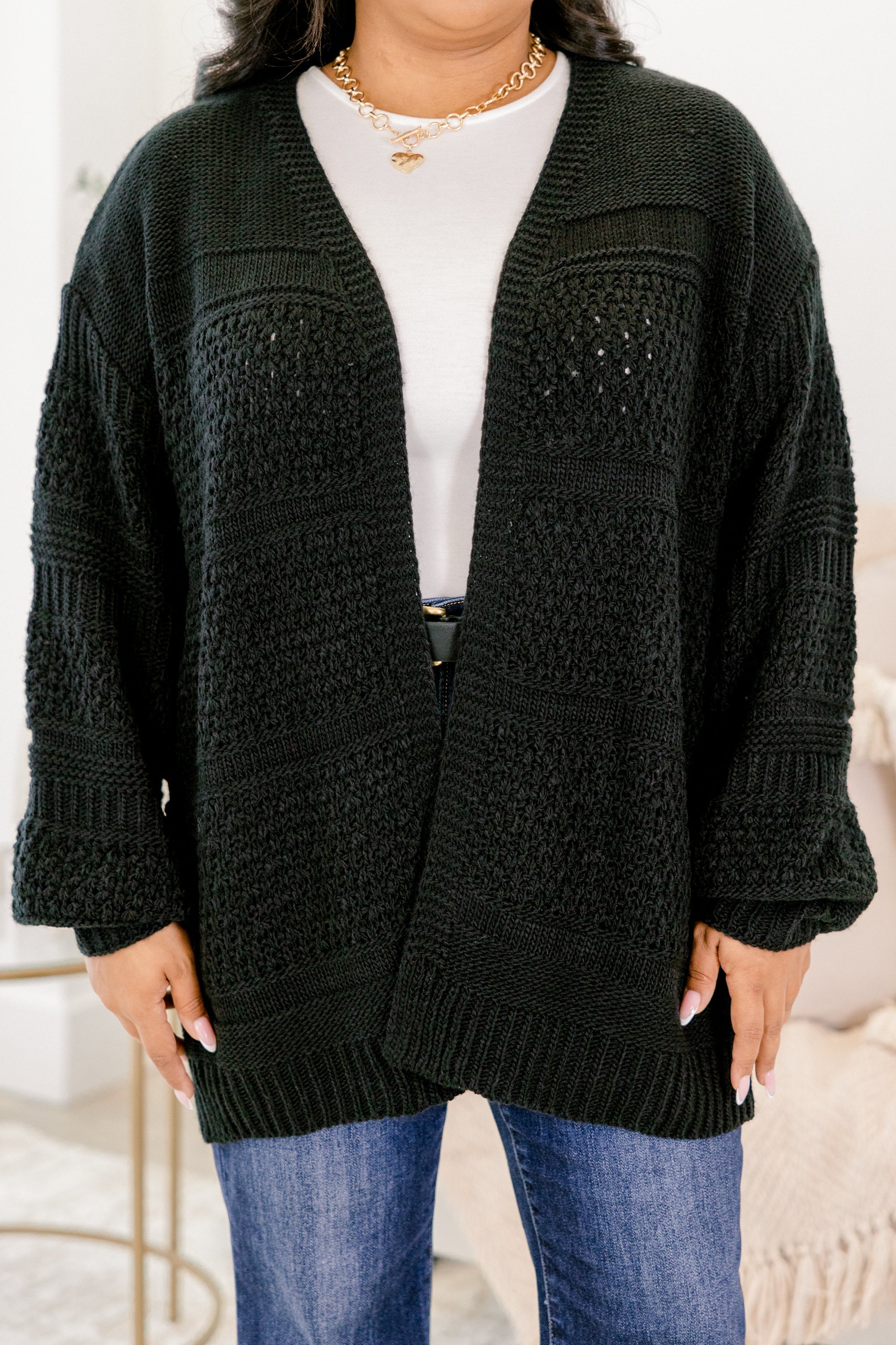 Keepin' Cozy Cardigan, Black