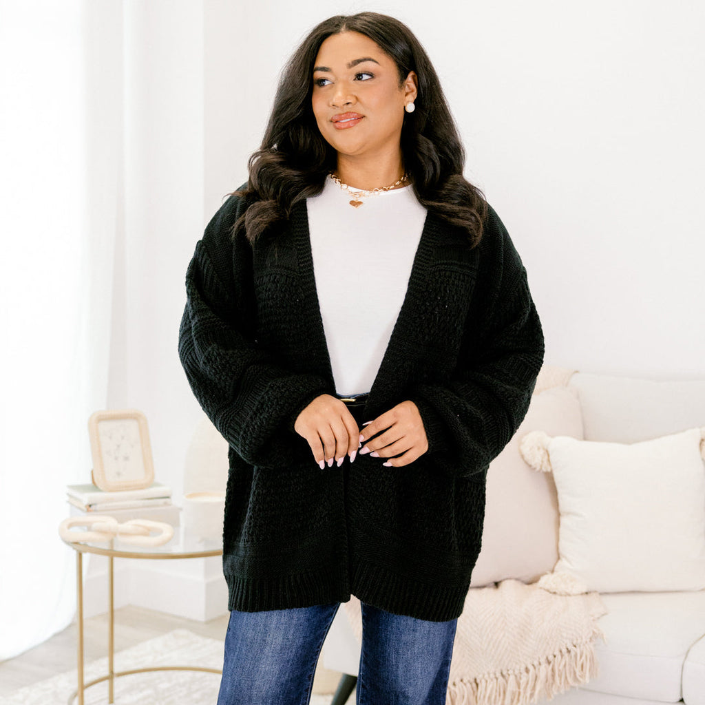 Keepin' Cozy Cardigan, Black