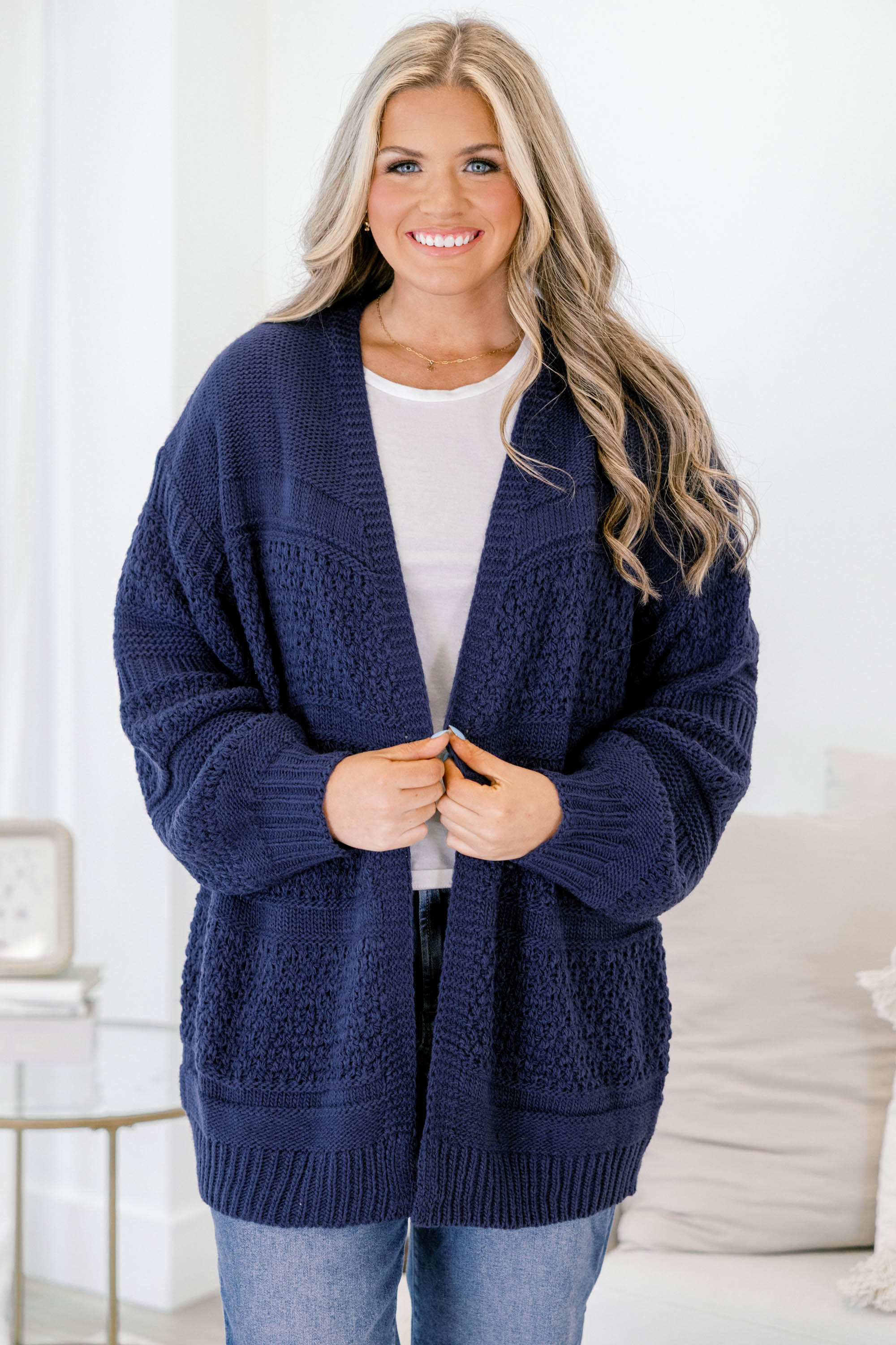 Keepin' Cozy Cardigan, Navy