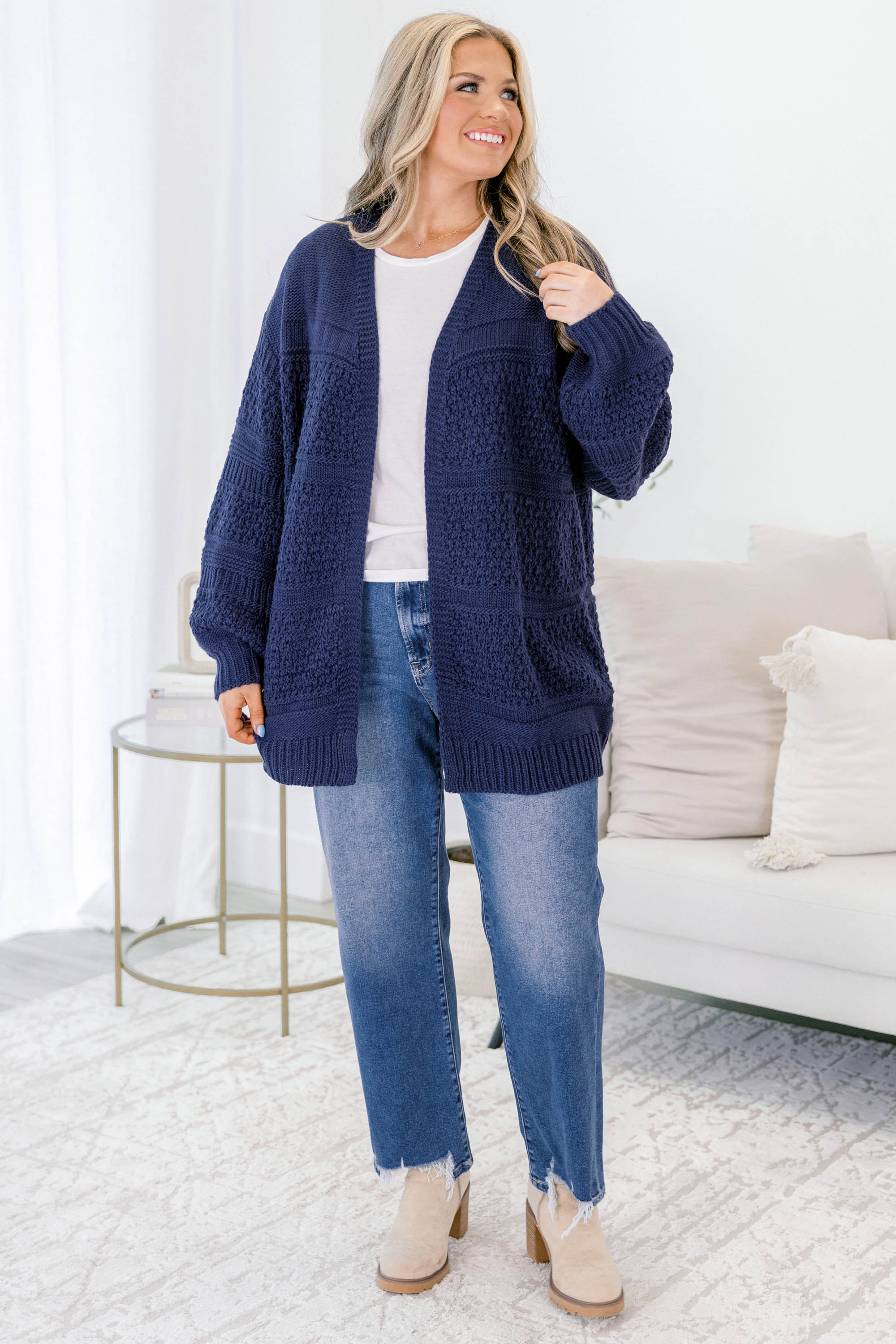 Keepin' Cozy Cardigan, Navy