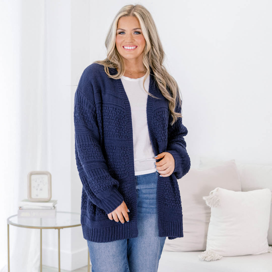 Keepin' Cozy Cardigan, Navy