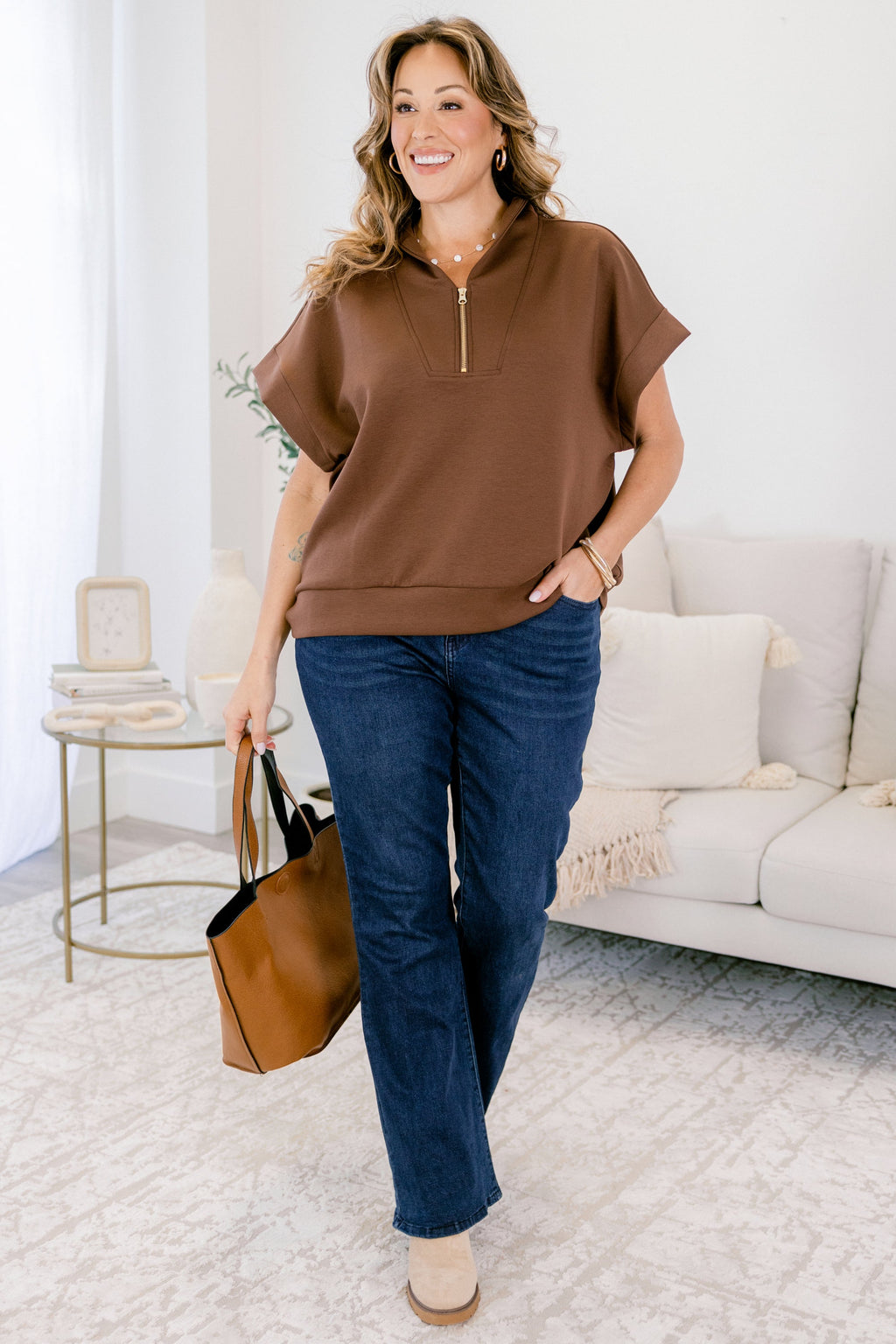 Keepin' It Simple Top, Brown