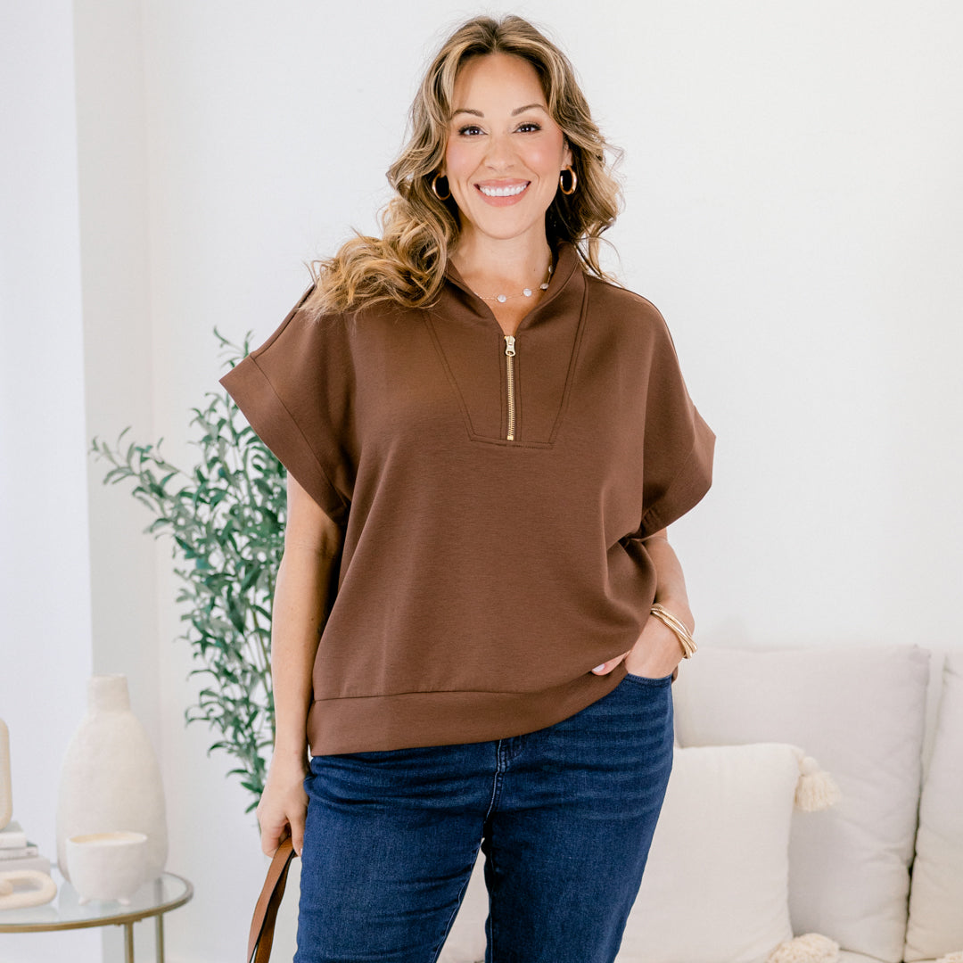 Keepin' It Simple Top, Brown