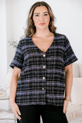 Keeping A Promise Top, Black Plaid