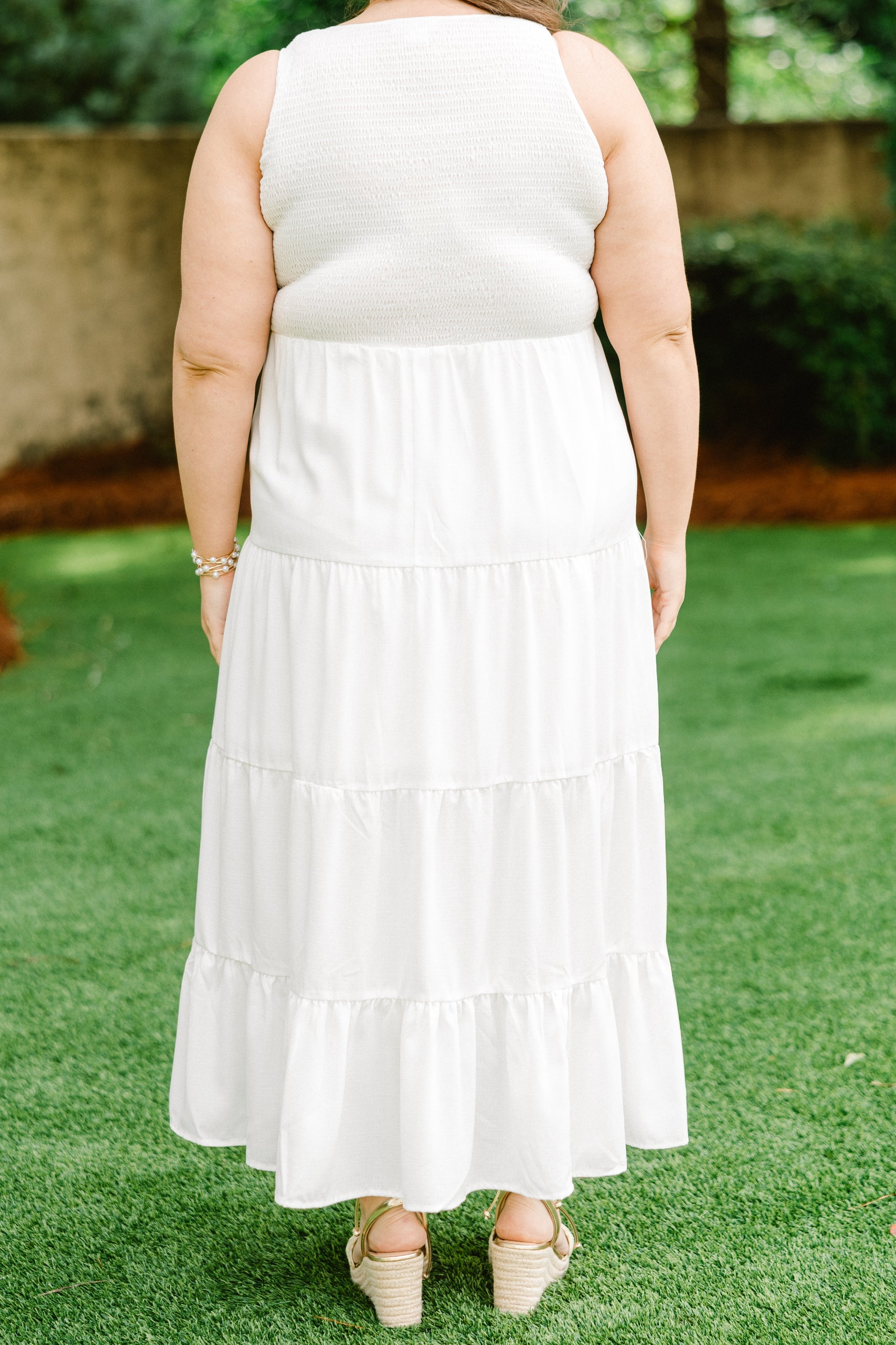 Keeping Interest Dress, White
