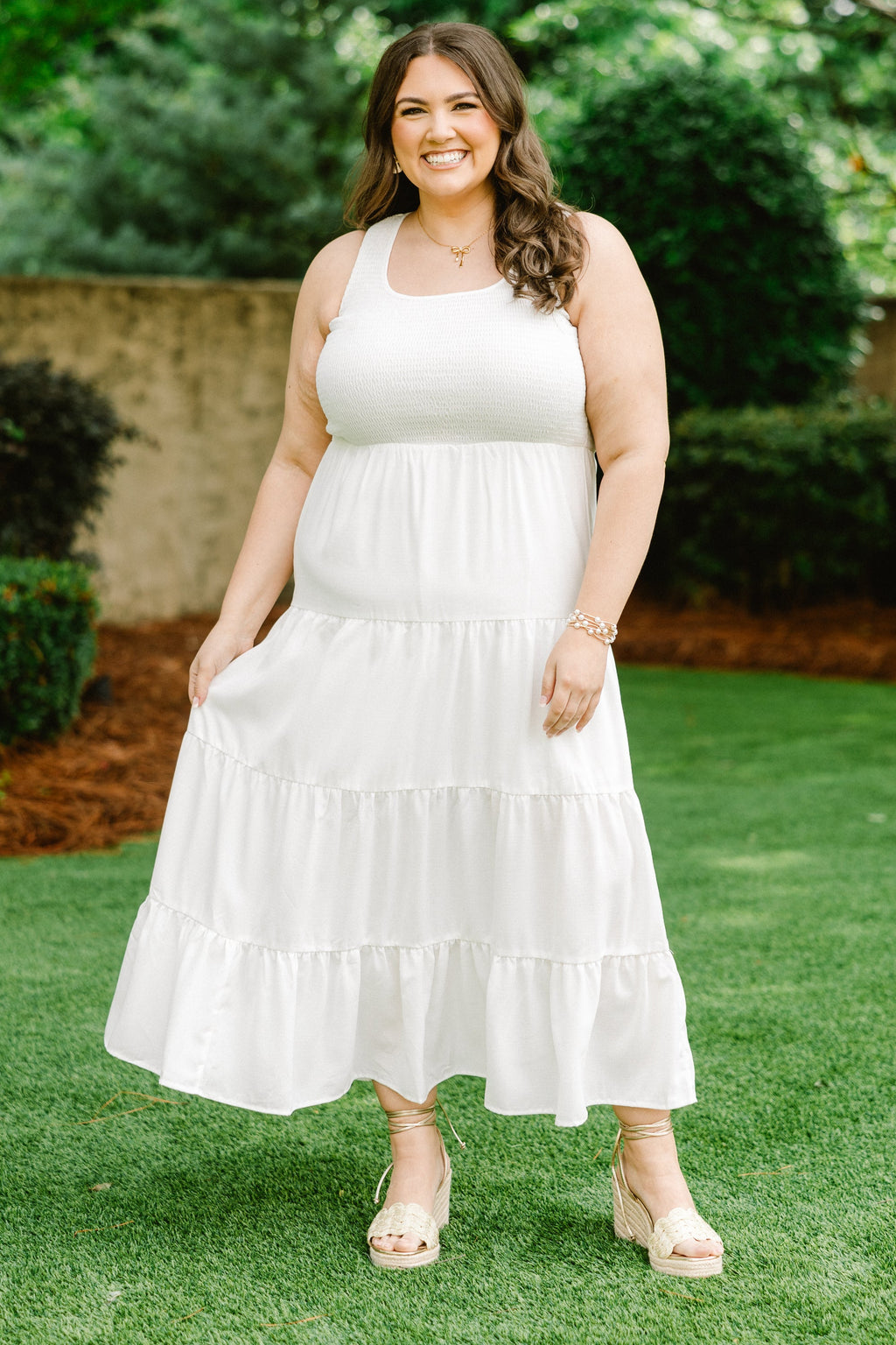 Keeping Interest Dress, White