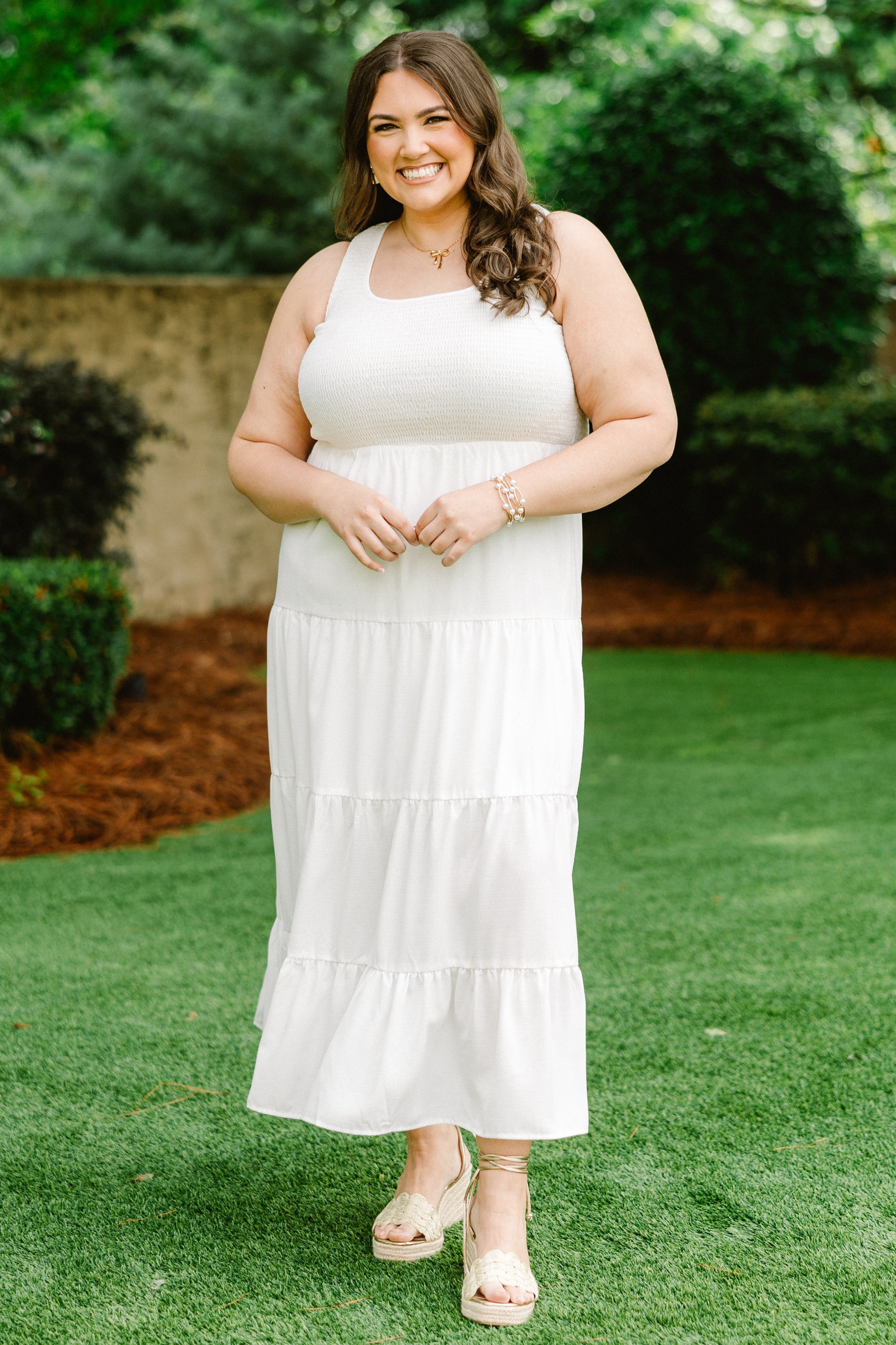 Keeping Interest Dress, White