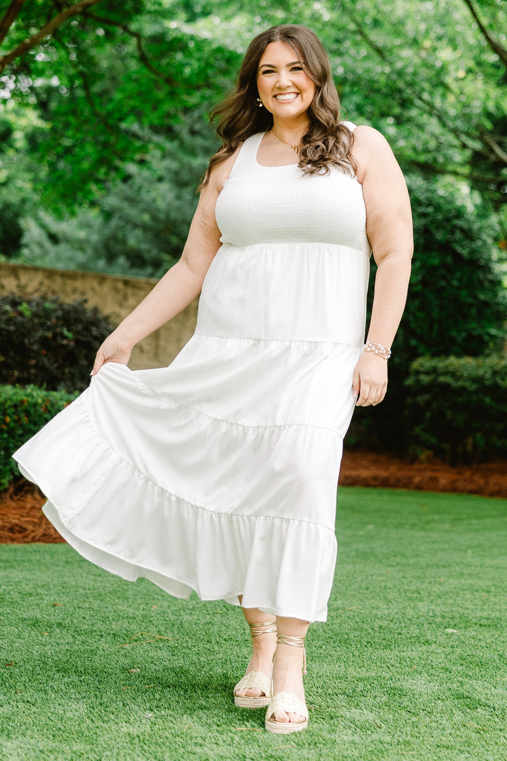 Keeping Interest Dress, White