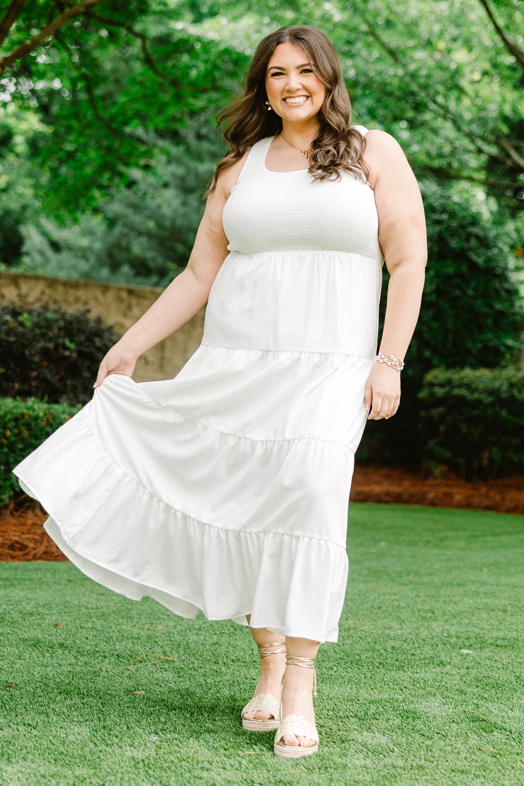 Keeping Interest Dress, White