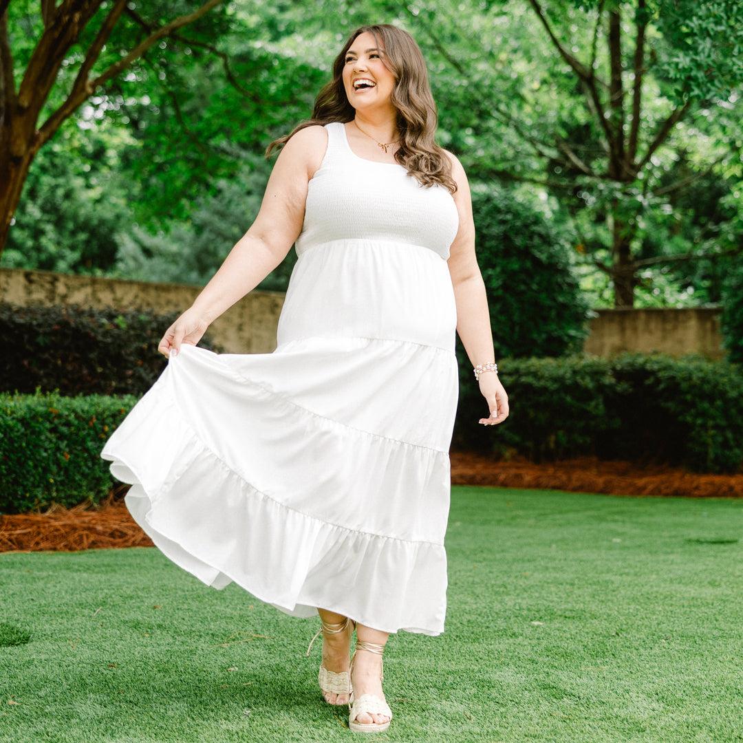 Keeping Interest Dress, White