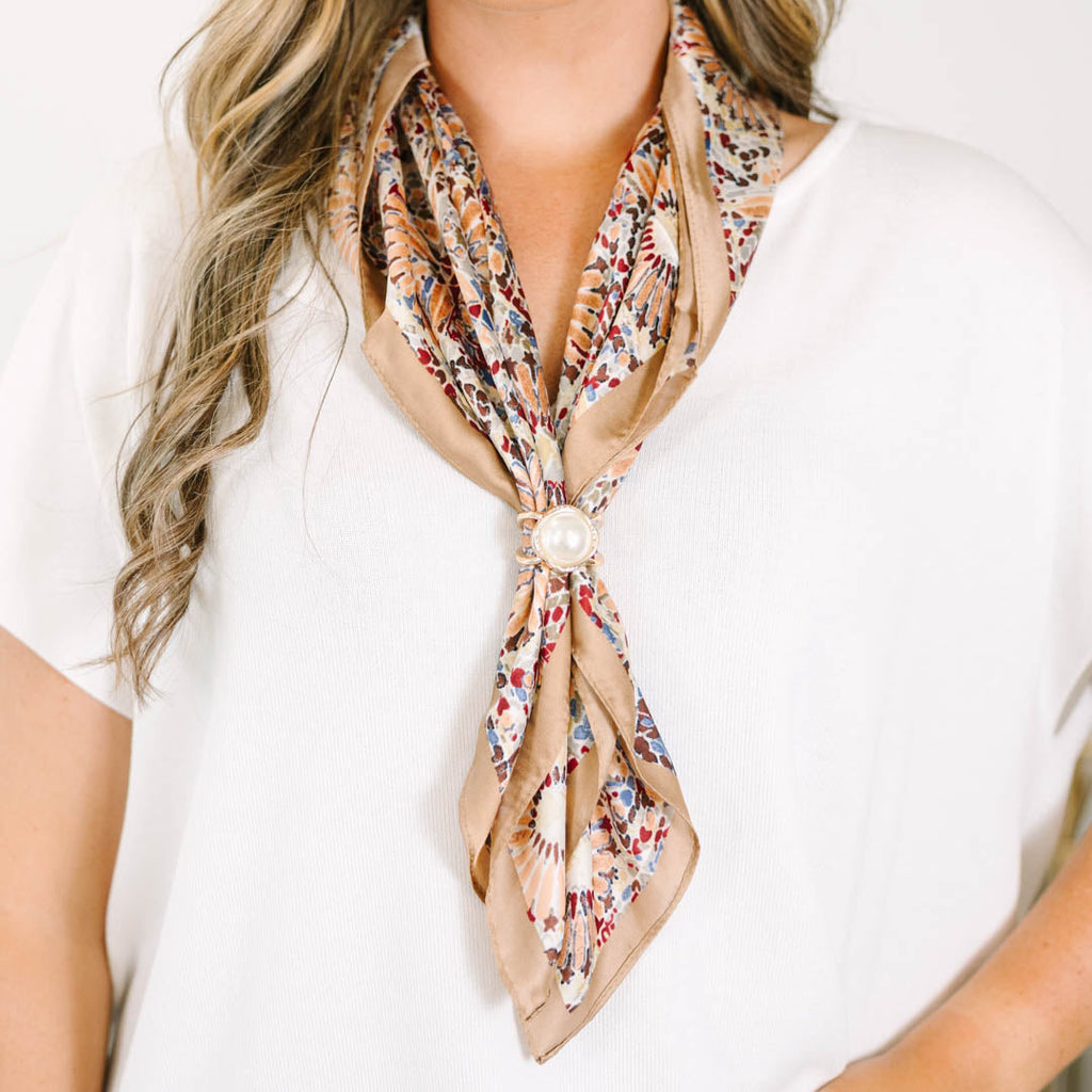 Keeping You Close Scarf Ring, Pearl