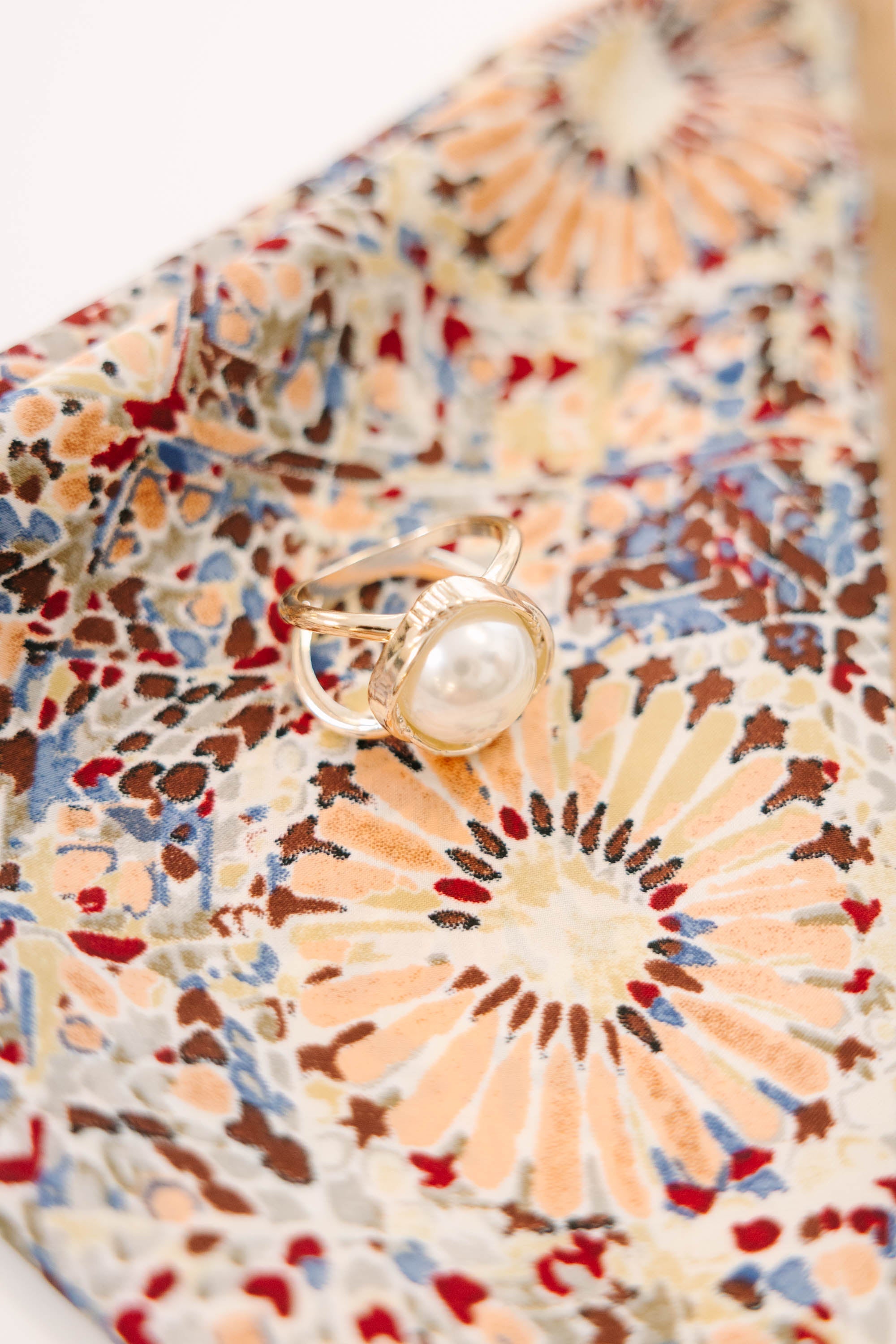 Keeping You Close Scarf Ring, Pearl