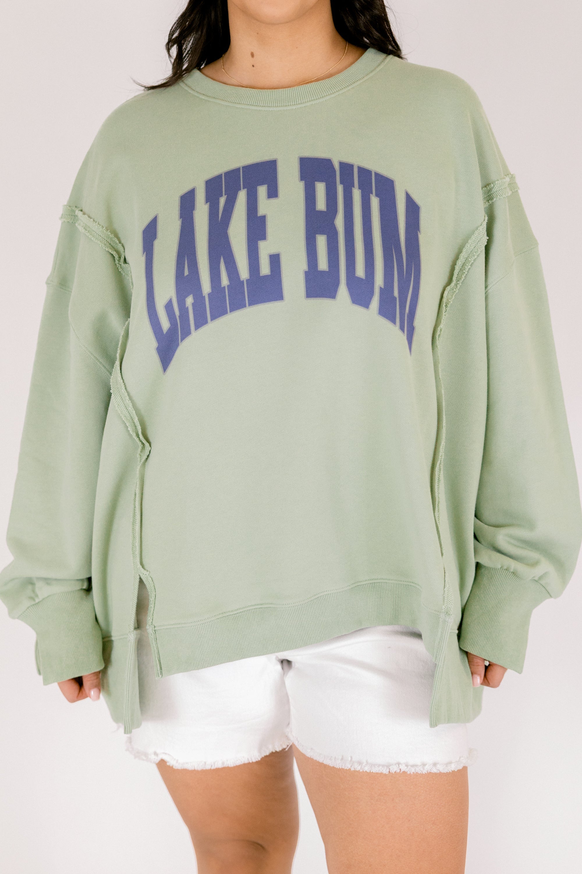 Lake Bummin' Comfy Crew, Light Sage