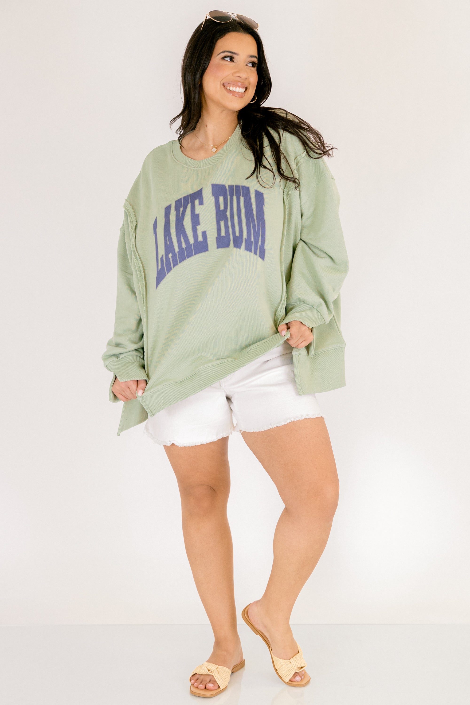Lake Bummin' Comfy Crew, Light Sage