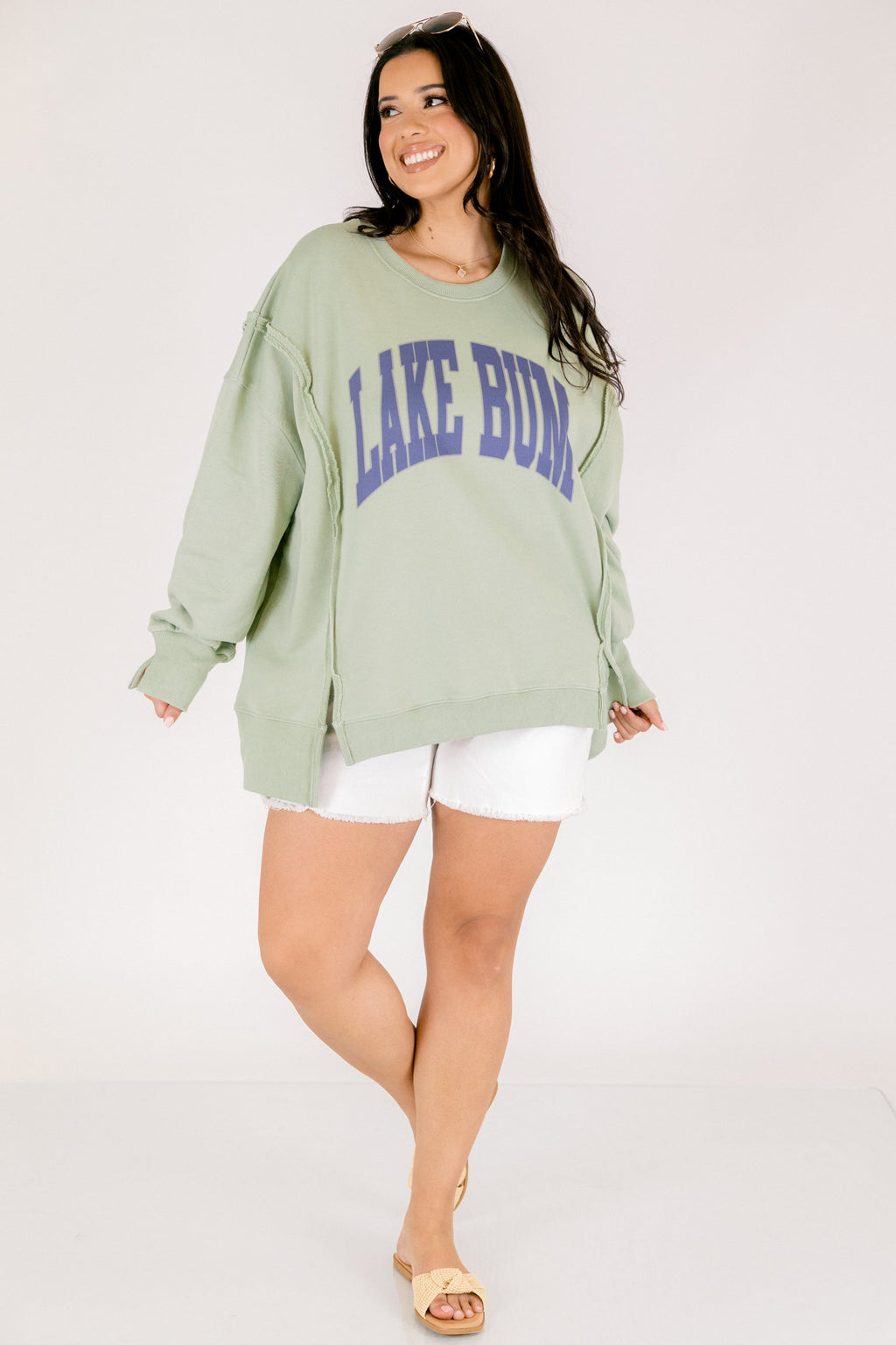 Lake Bummin' Comfy Crew, Light Sage