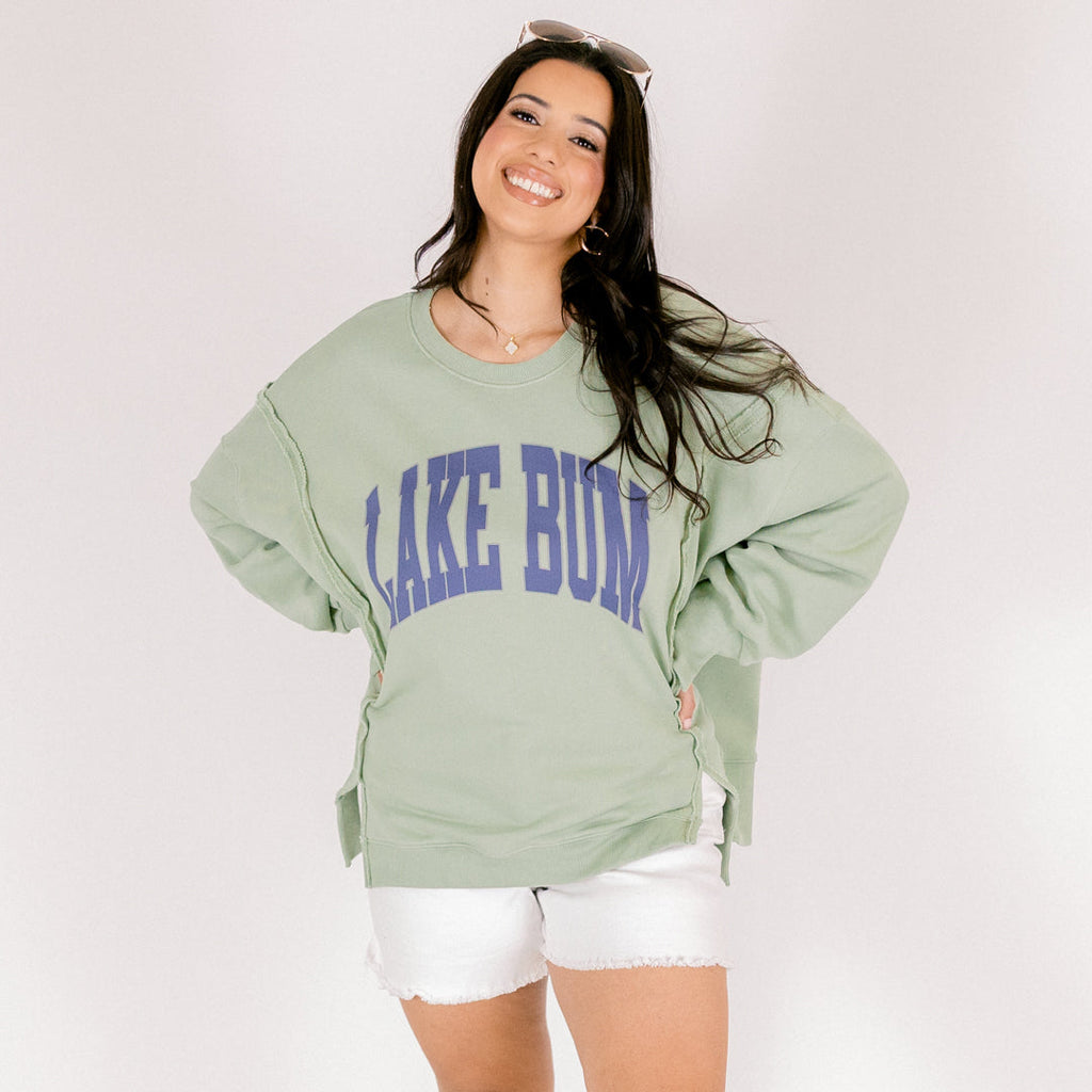 Lake Bummin' Comfy Crew, Light Sage