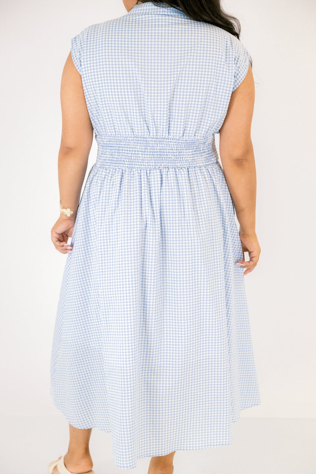 Late Night Skies Dress, Blue Gingham