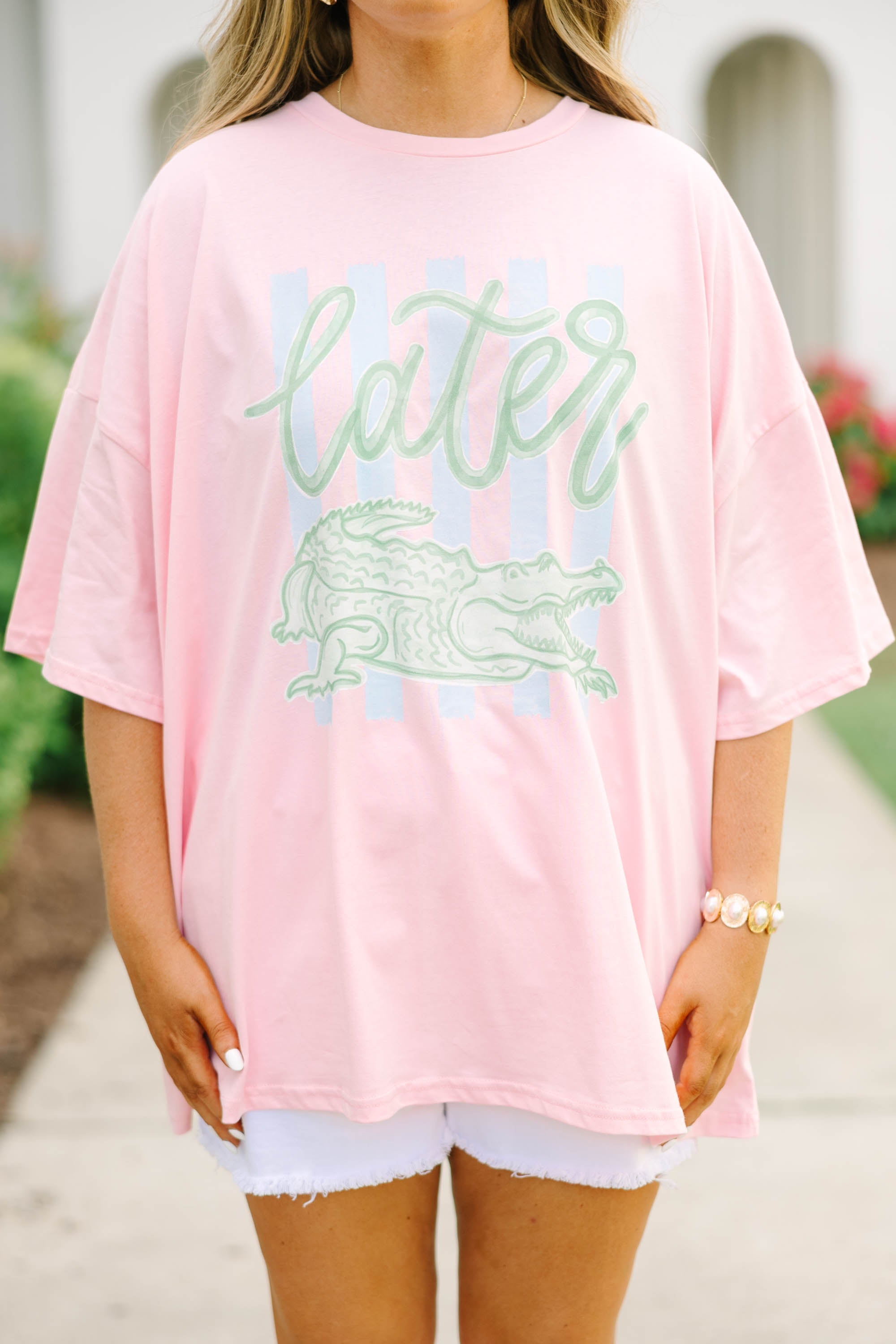 Later Gator Boyfriend Tee, Dusty Pink