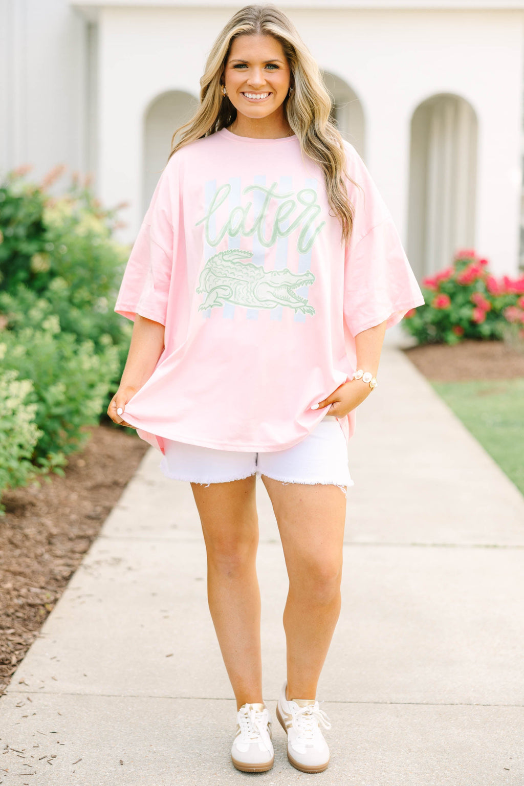 Later Gator Boyfriend Tee, Dusty Pink