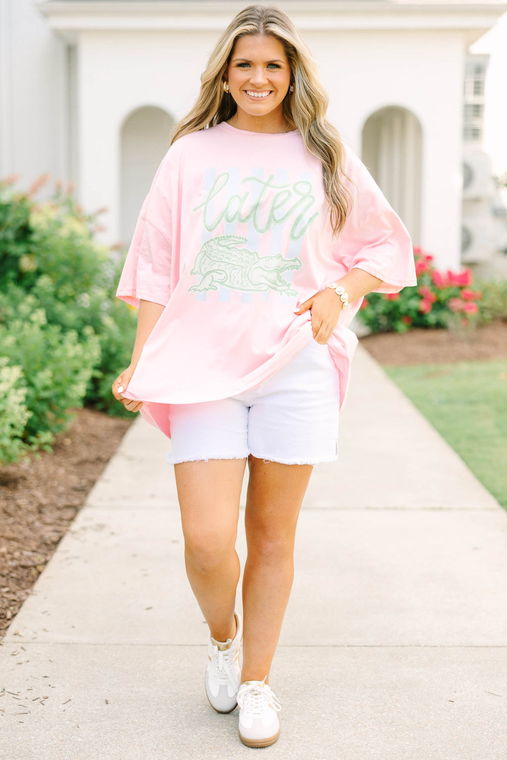 Later Gator Boyfriend Tee, Dusty Pink