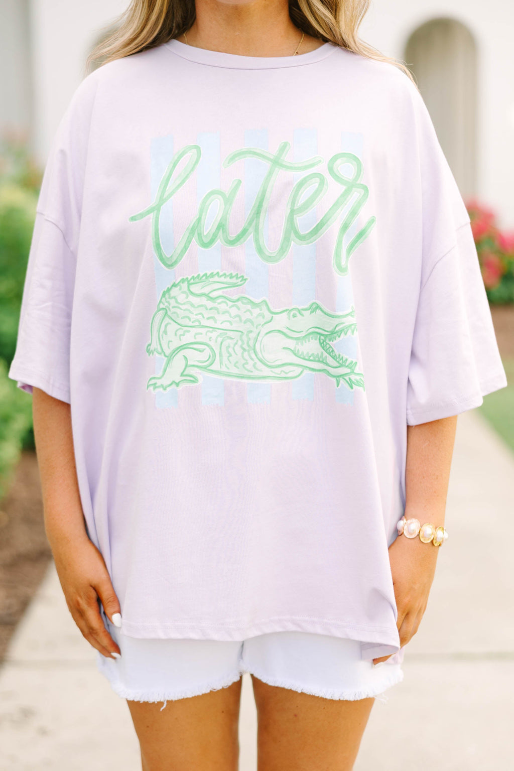Later Gator Boyfriend Tee, Lilac