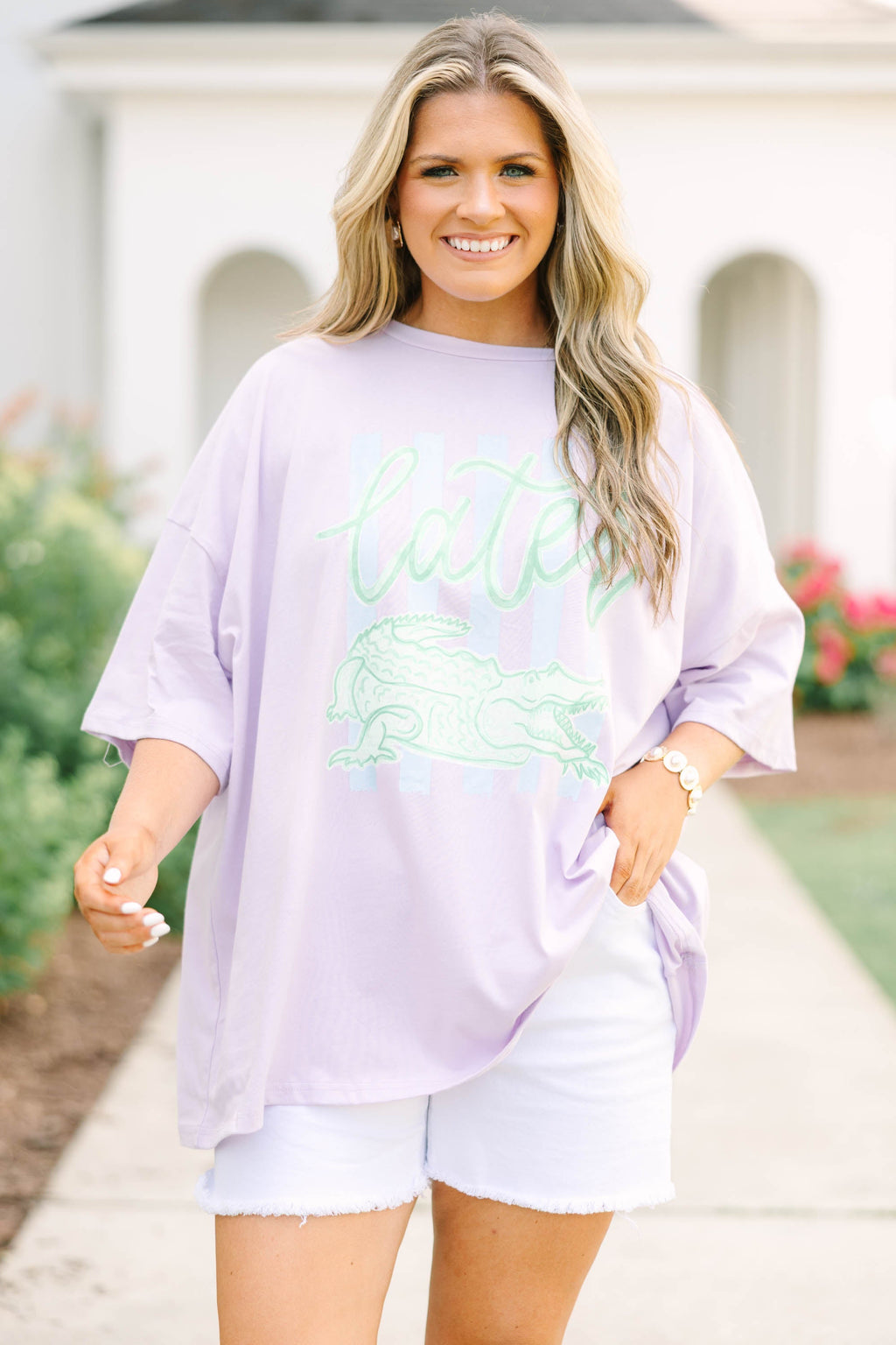 Later Gator Boyfriend Tee, Lilac